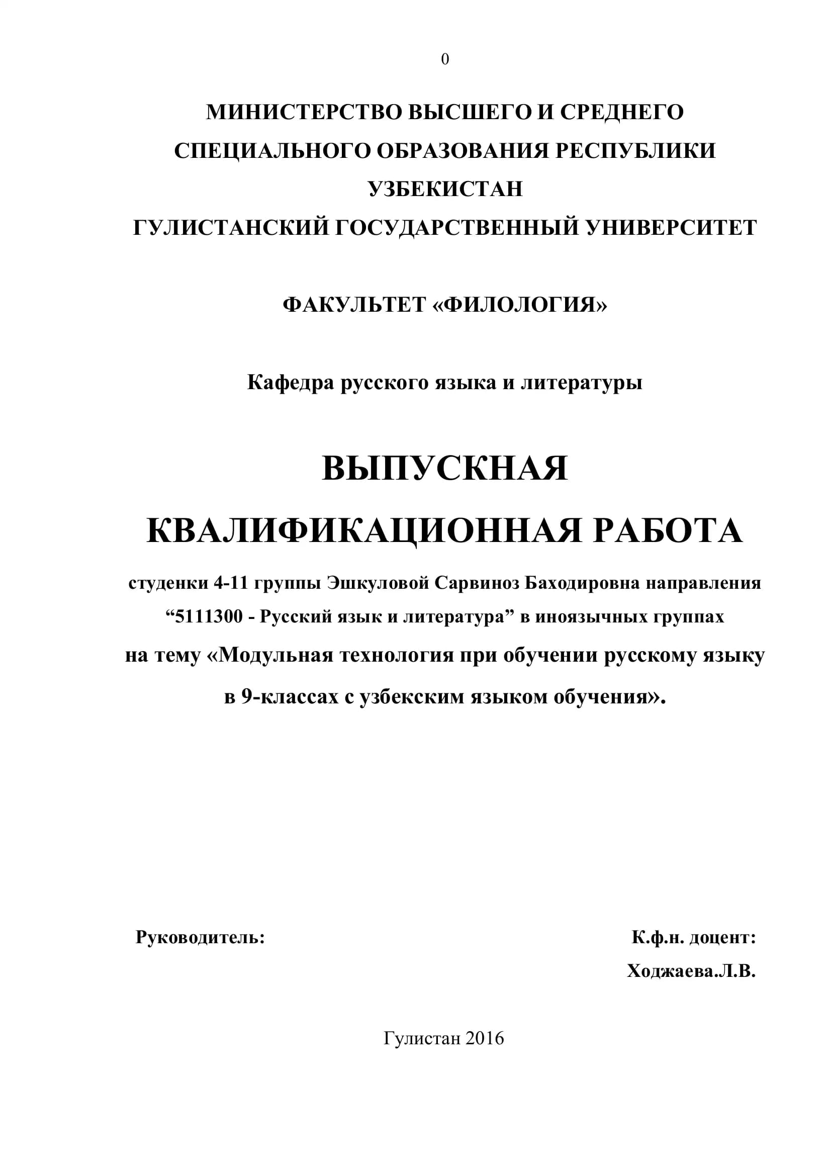 Выпускная квалификационная работа