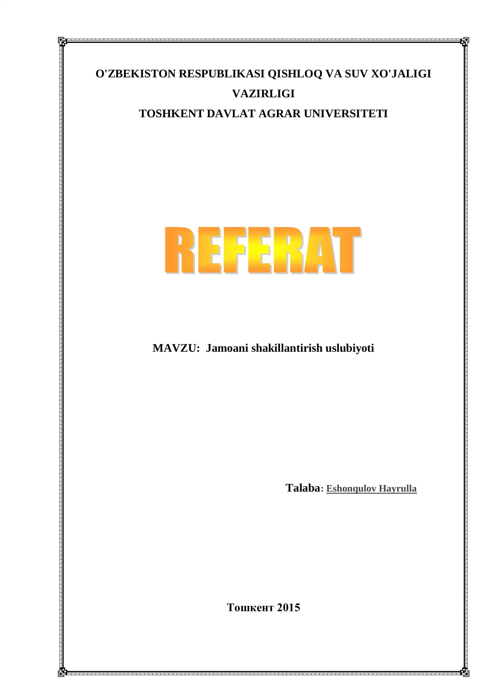 Jamoani shakillantirish uslubiyoti