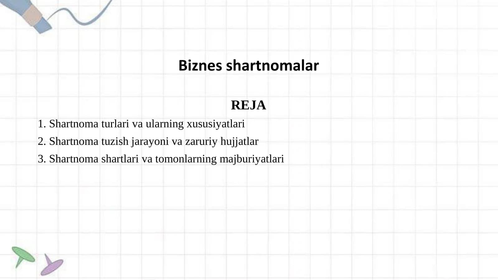 Biznes shartnomalar