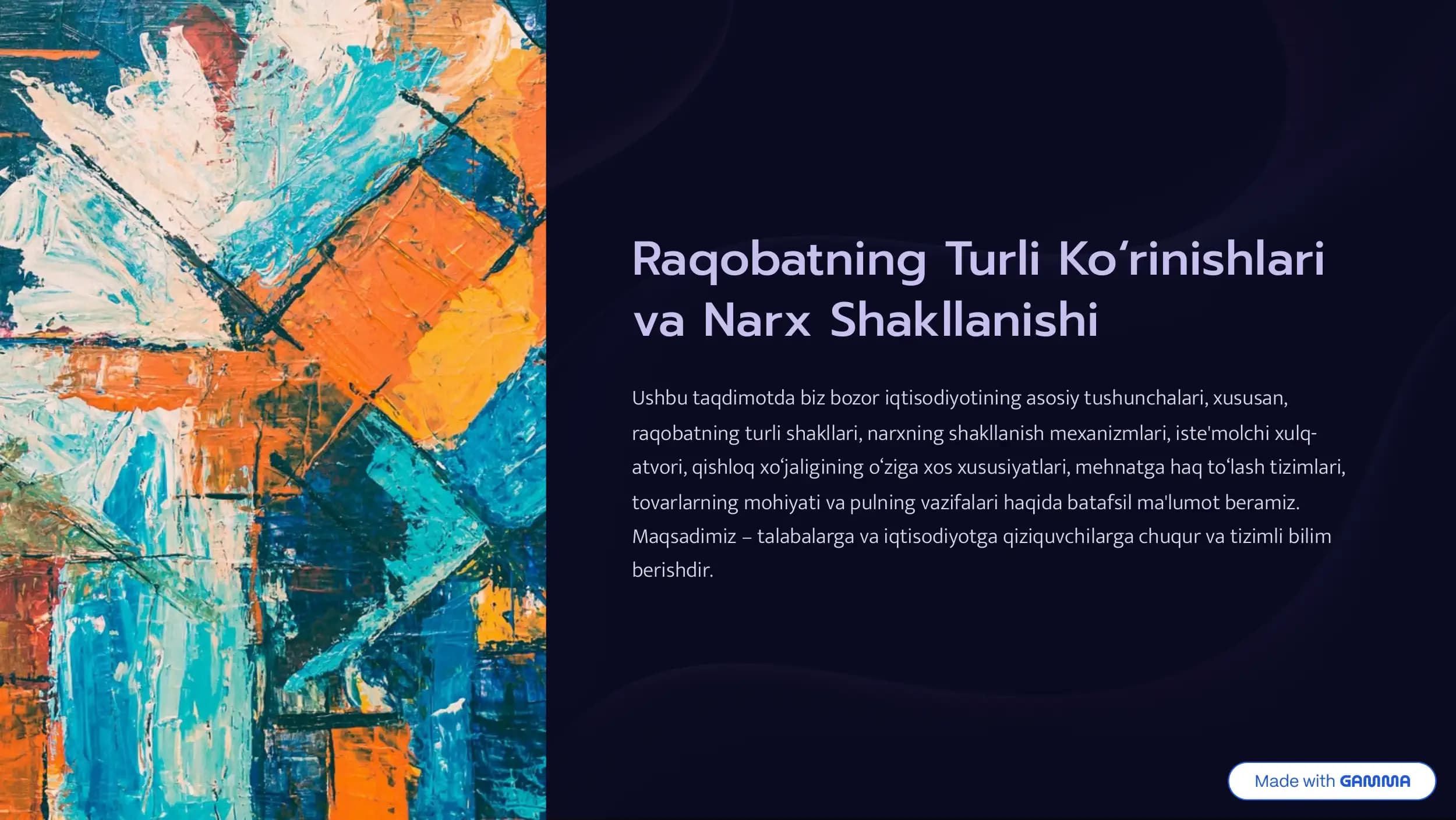 Raqobatning Turli Ko'rinishlari va Narx Shakllanishi