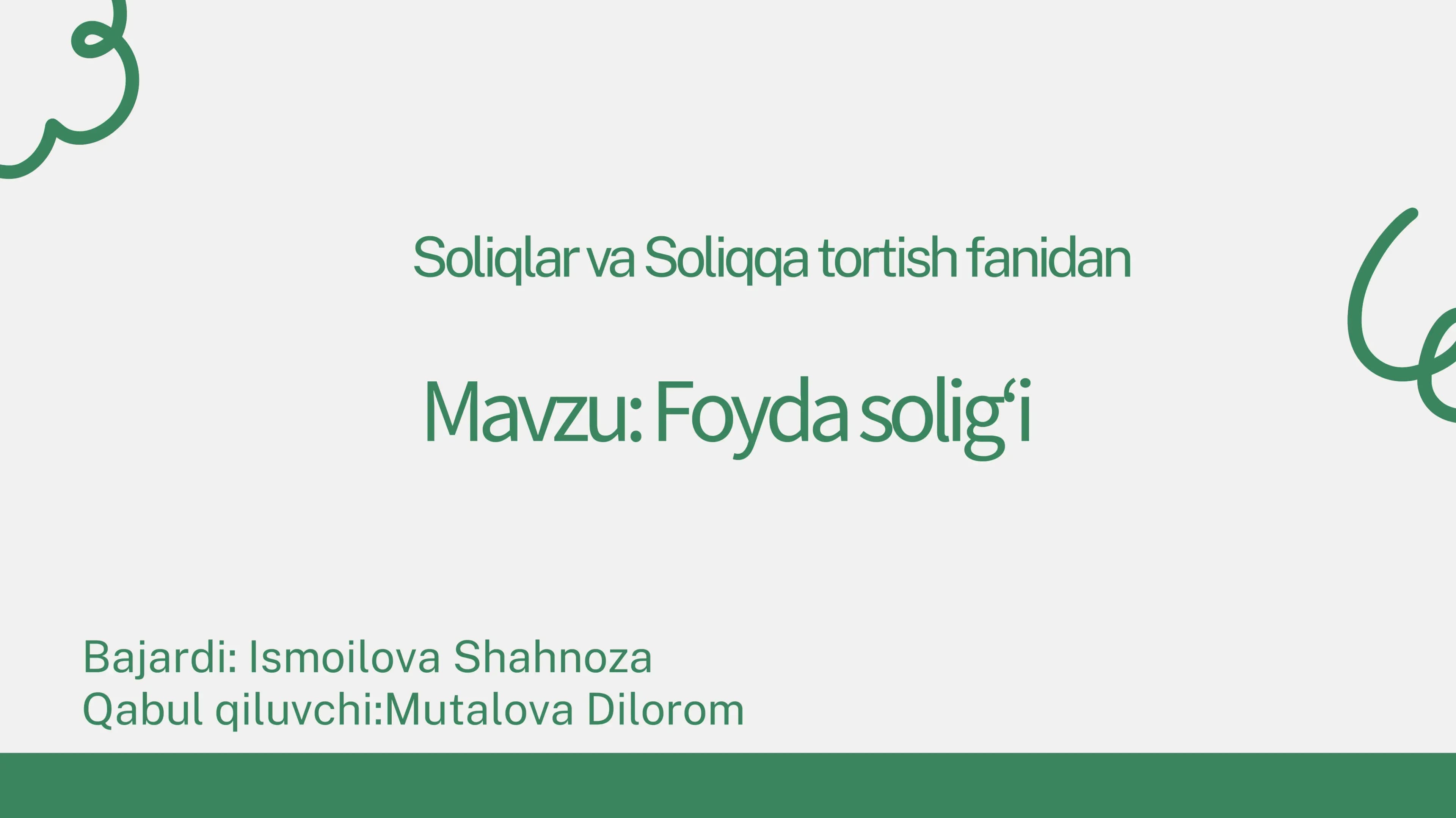 Foyda solig‘i