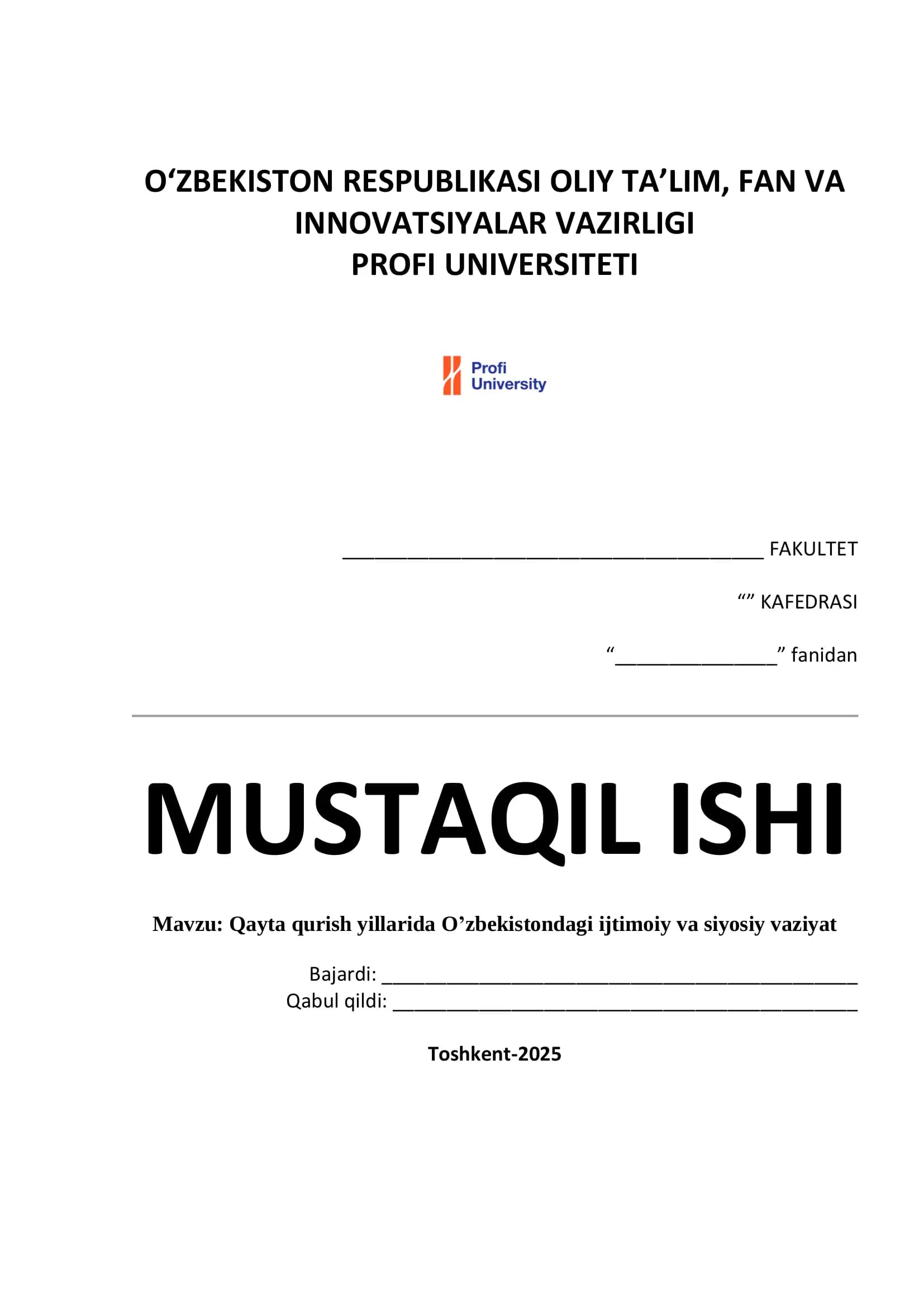Qayta qurish yillarida O'zbekistondagi ijtimoiy va siyosiy vaziyat