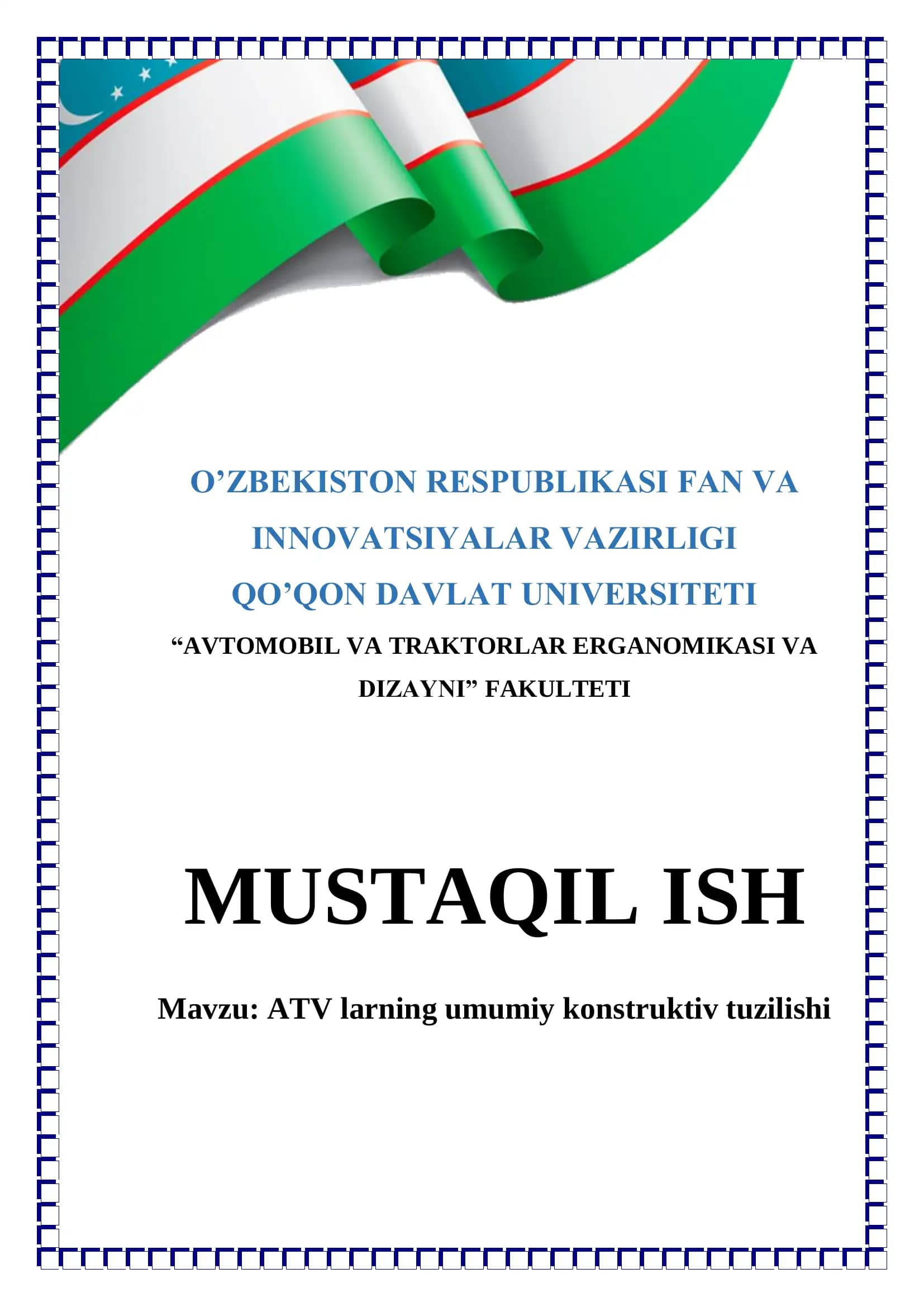 ATV larning umumiy konstruktiv tuzilishi