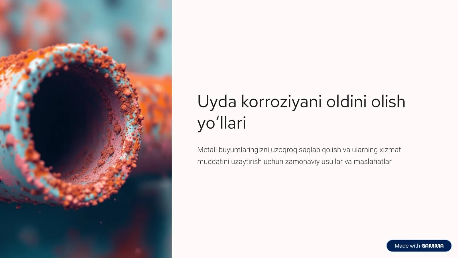 Uyda korroziyani oldini olish