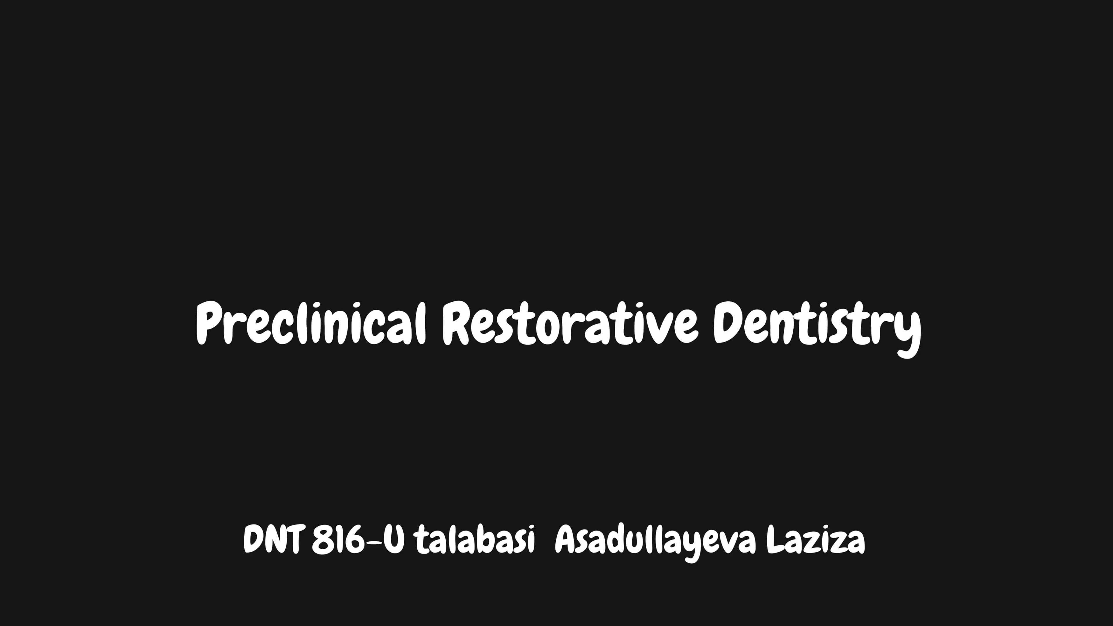 Preclinical Restorative Dentistry