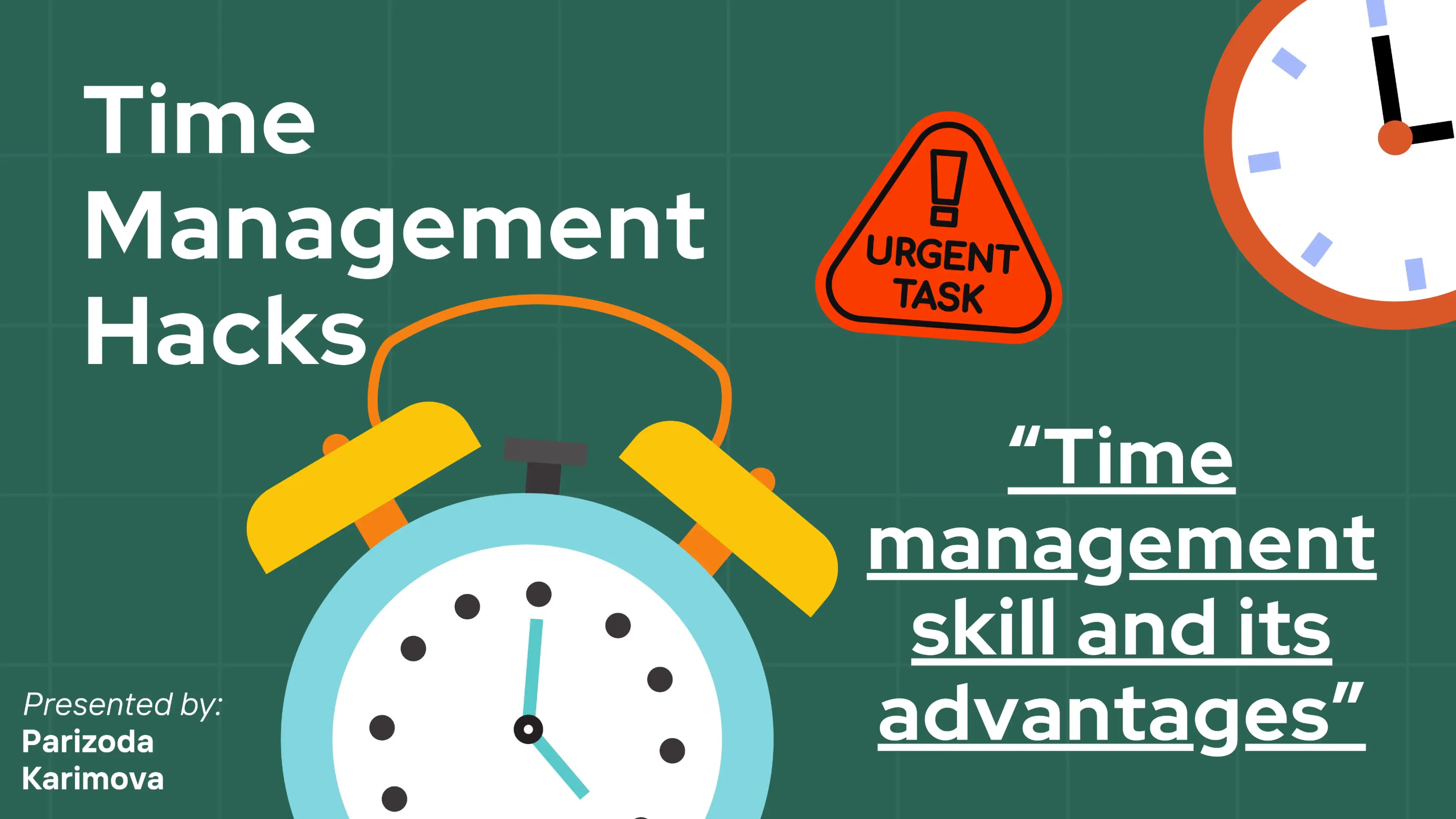 "Time managament for lawyers" haqida ingliz tilida taqdimot