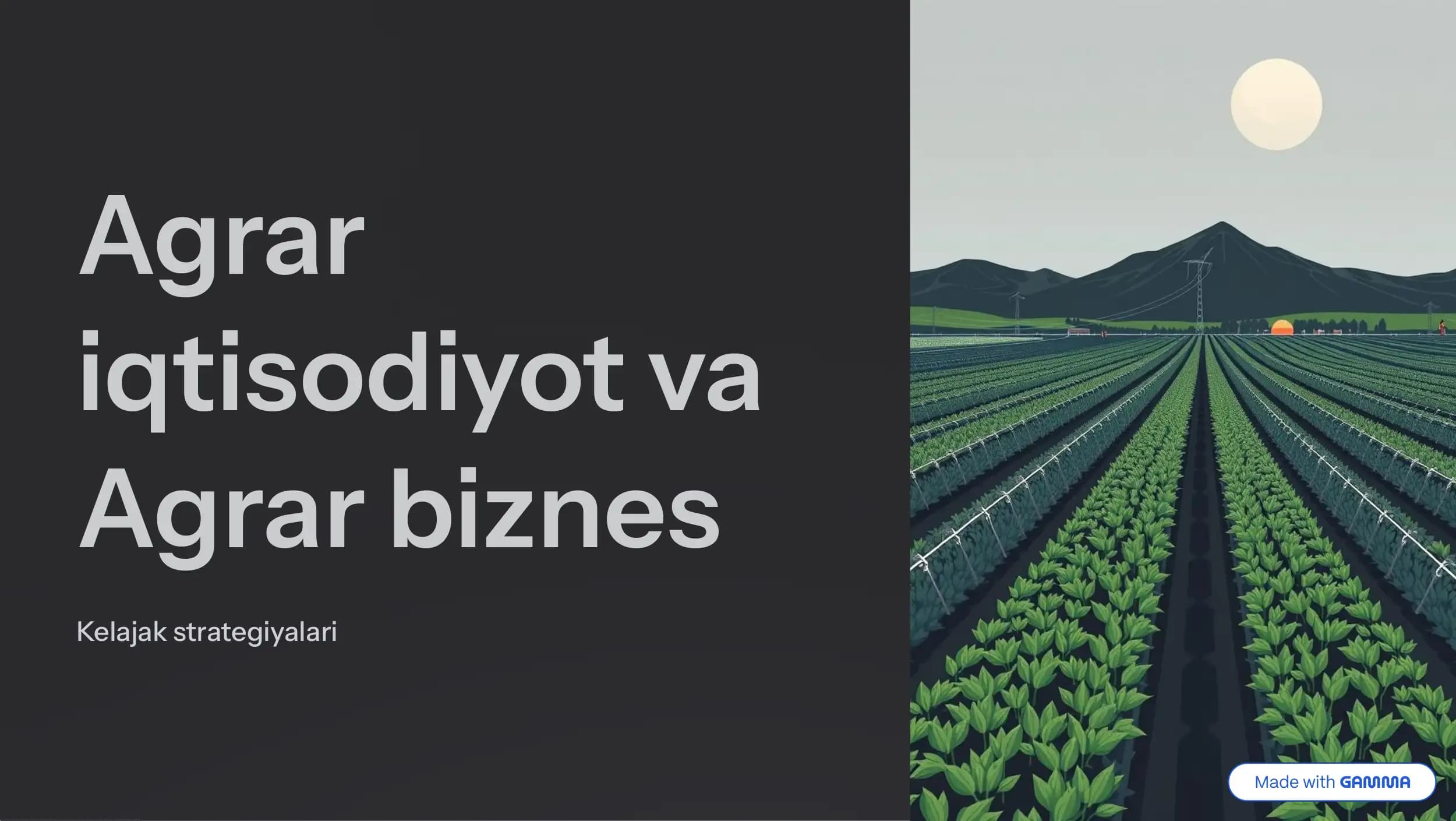 Agrar Iqtisodiyot sohasi