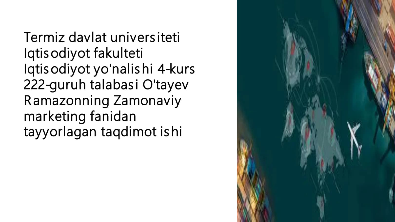 Taqsimot(place)siyosati va logistika