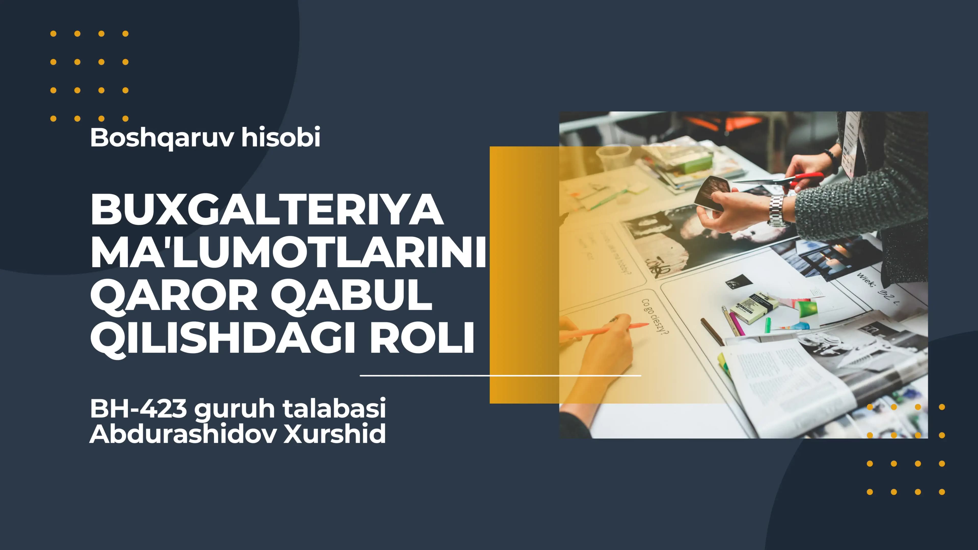 BUXGALTERIYA MAʼLUMOTLARI