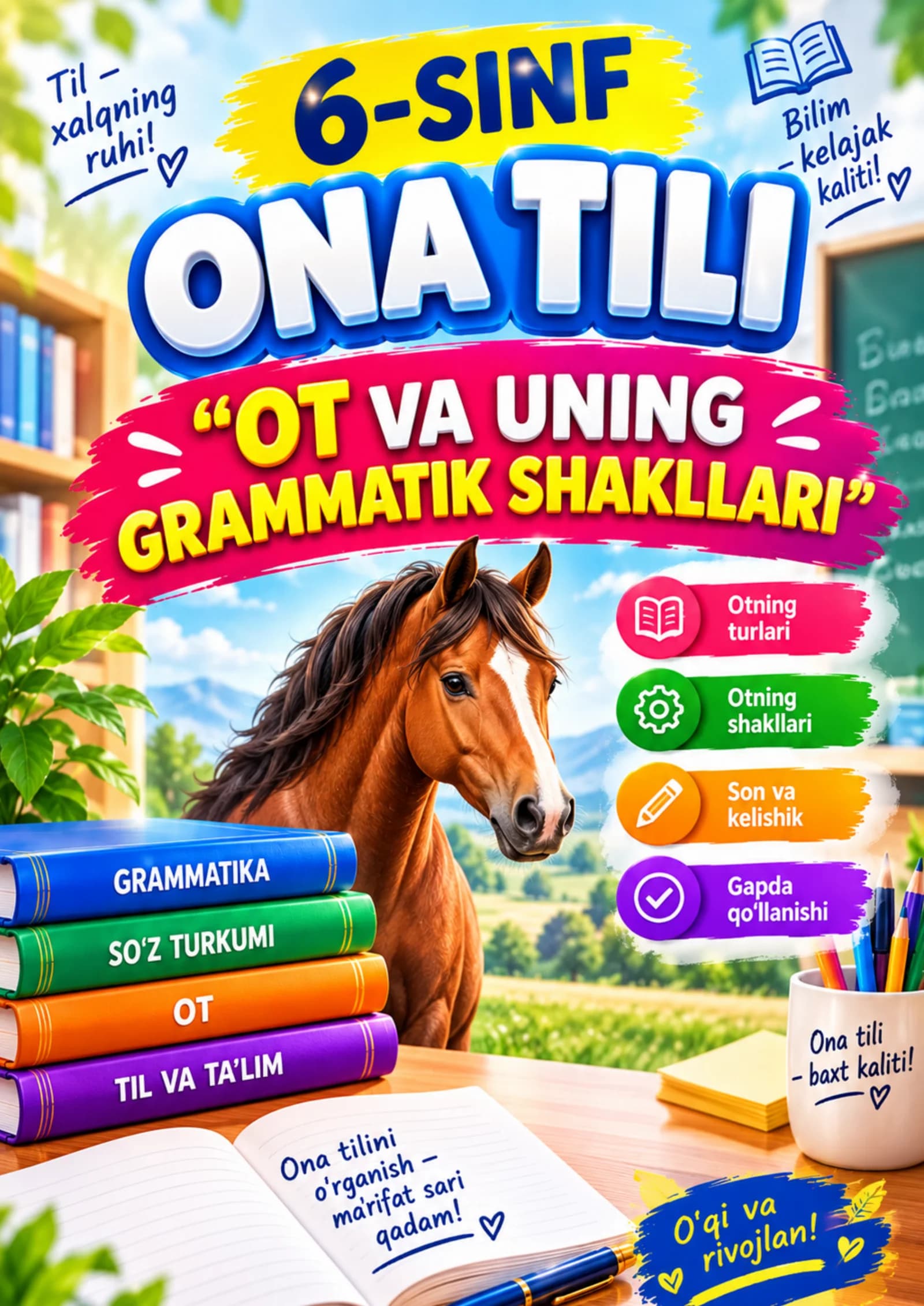6-SINF ONA TILI OT VA UNING GRAMMATIK SHAKLLARI Ilmiy-o‘quv
ish