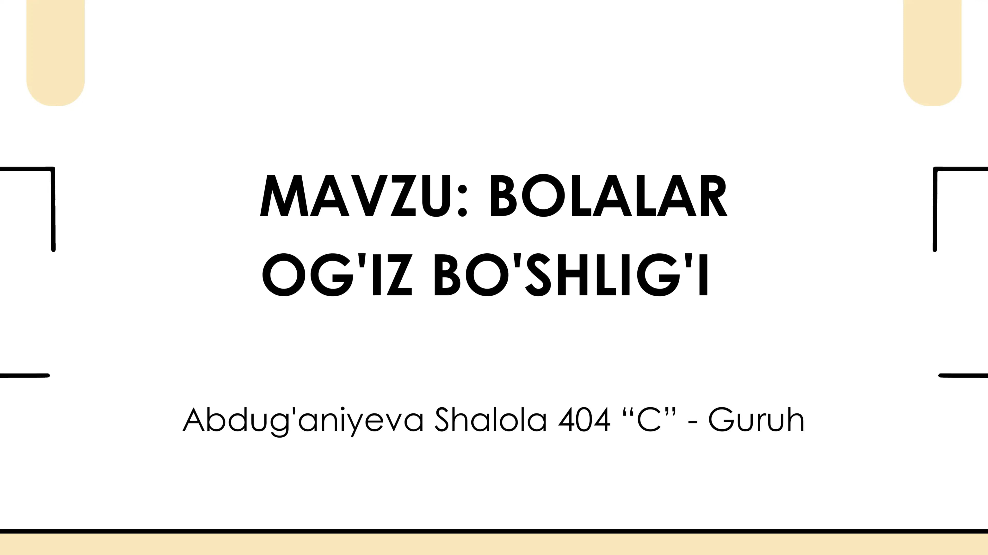 OG'IZ BO'SHLIG'I