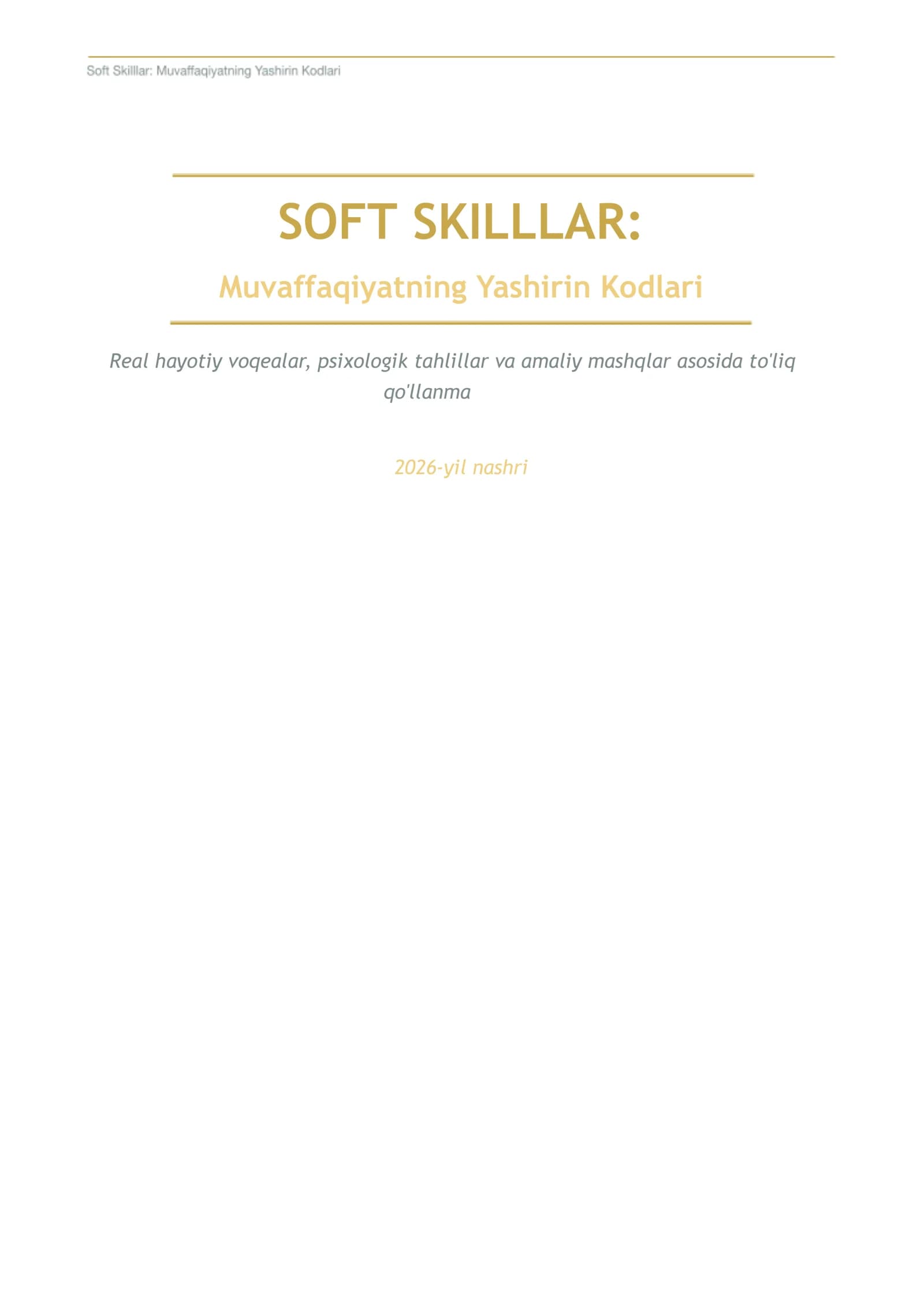 Soft Skills: Muvaffaqiyat kodlari