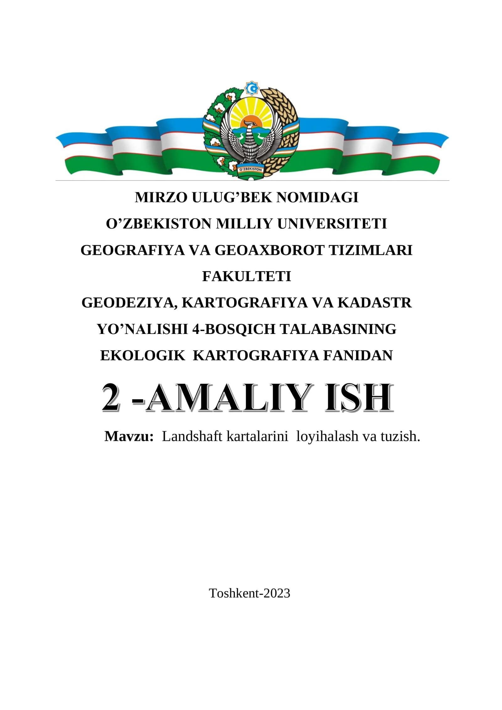 Landshaft kartalarini loyihalash va tuzish