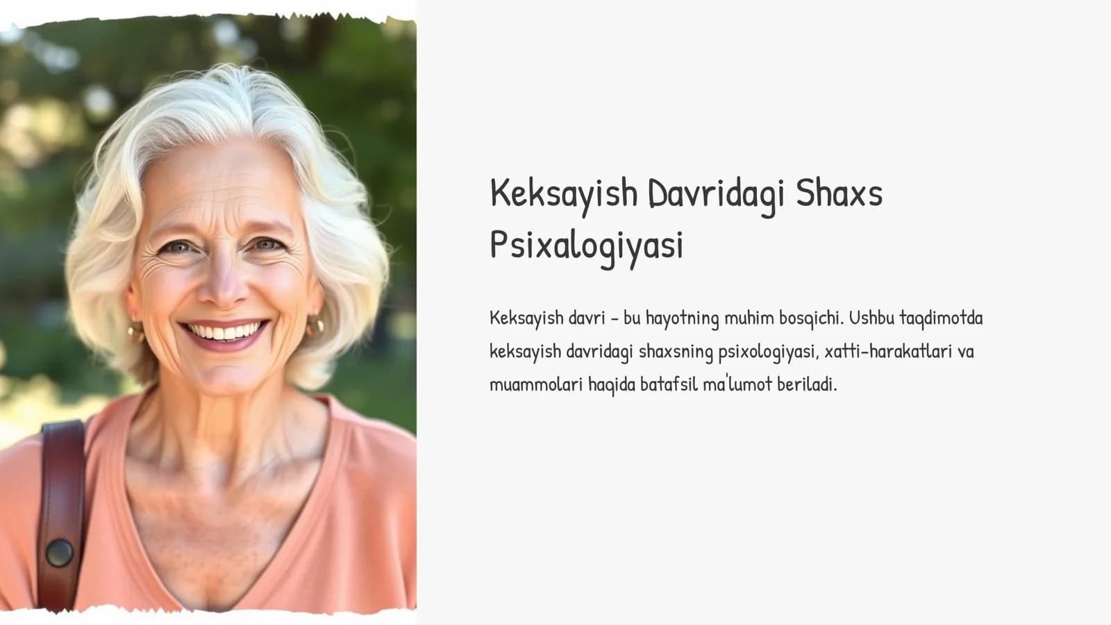 Keksayish Davridagi Shaxs Psixologiyasi