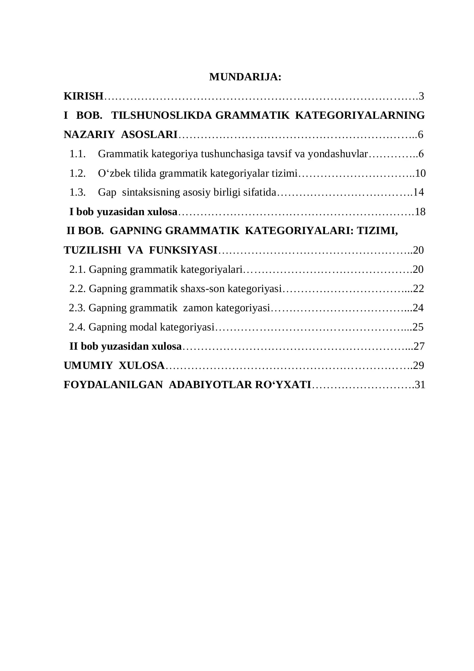 GAP va uning KATEGORIYASI
