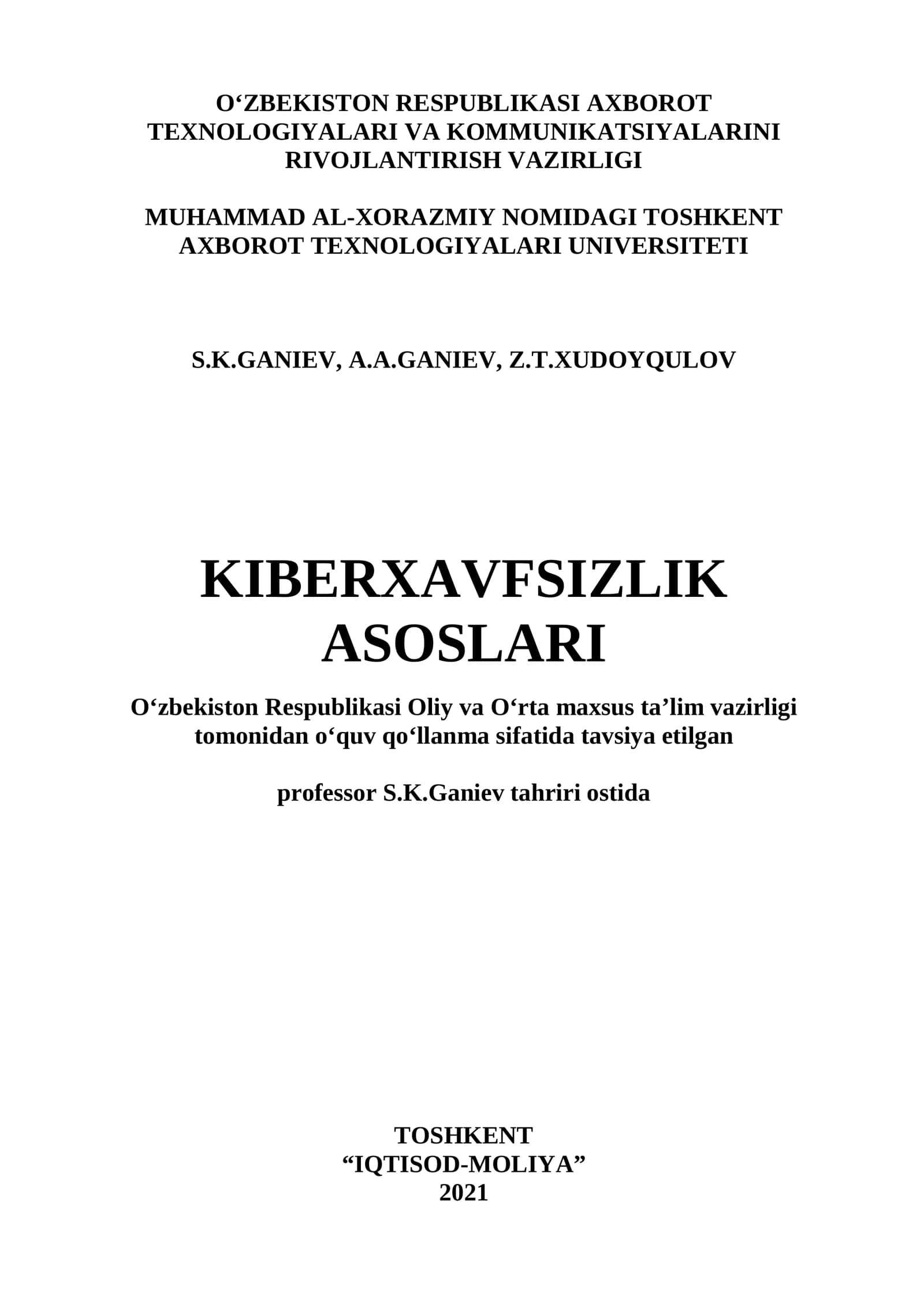 G 19 Kiberxavfsizlik asoslari