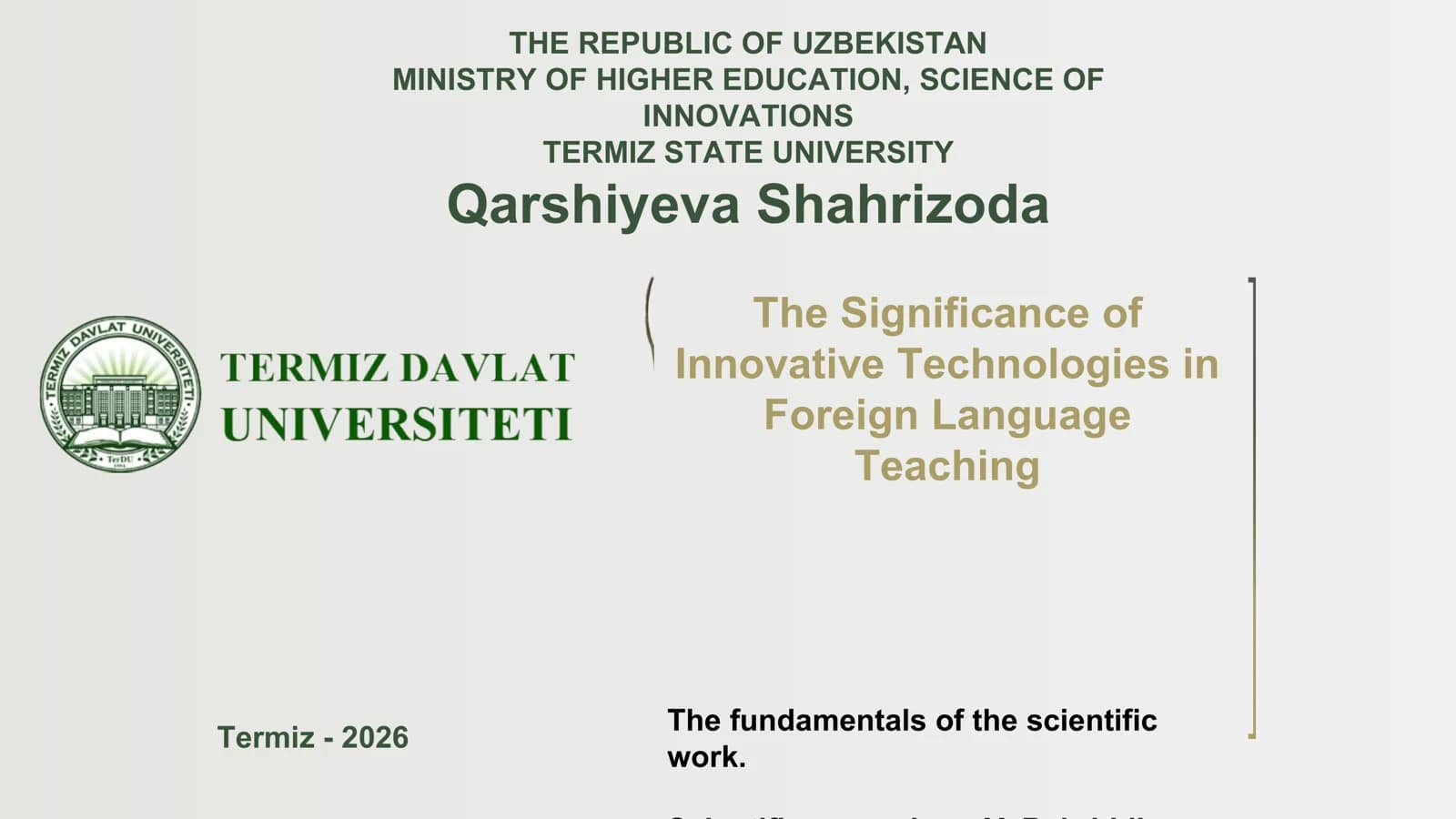The Significance of Innovative Technologies in Foreign Language Teaching