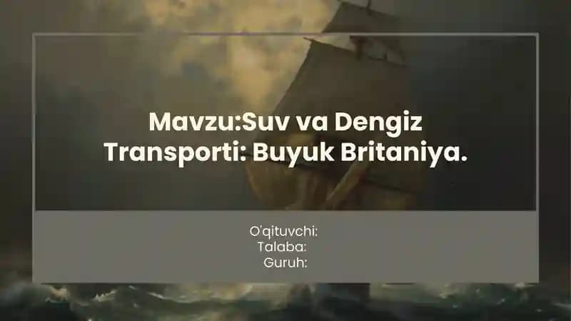 Mustaqil Ish Suv va Dengiz Transporti