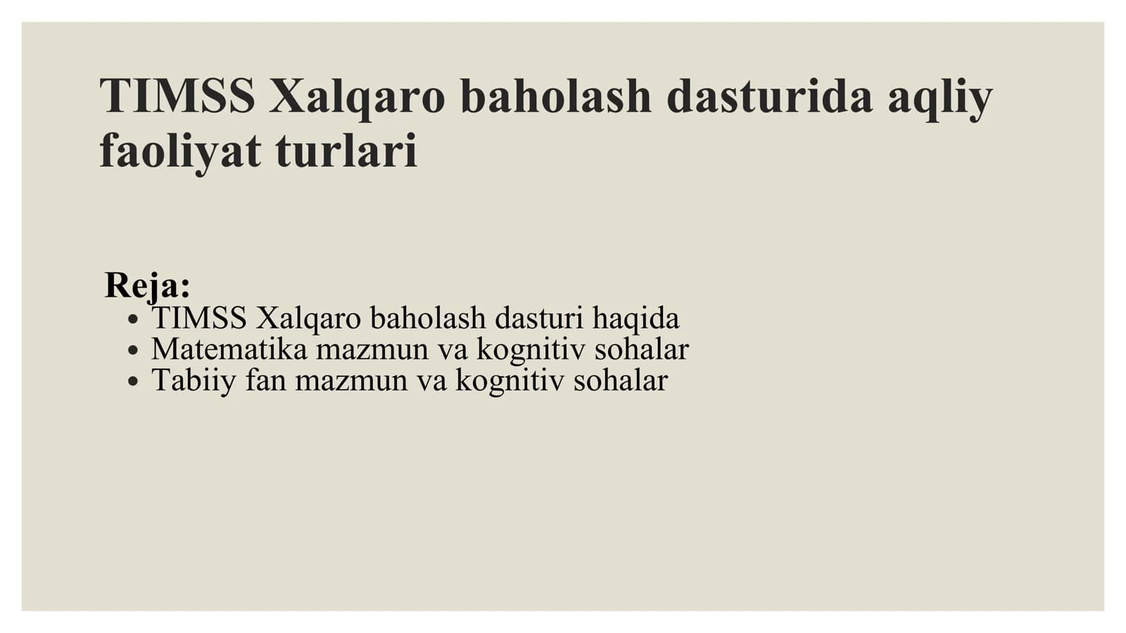 TIMSS Xalqaro baholash dasturi