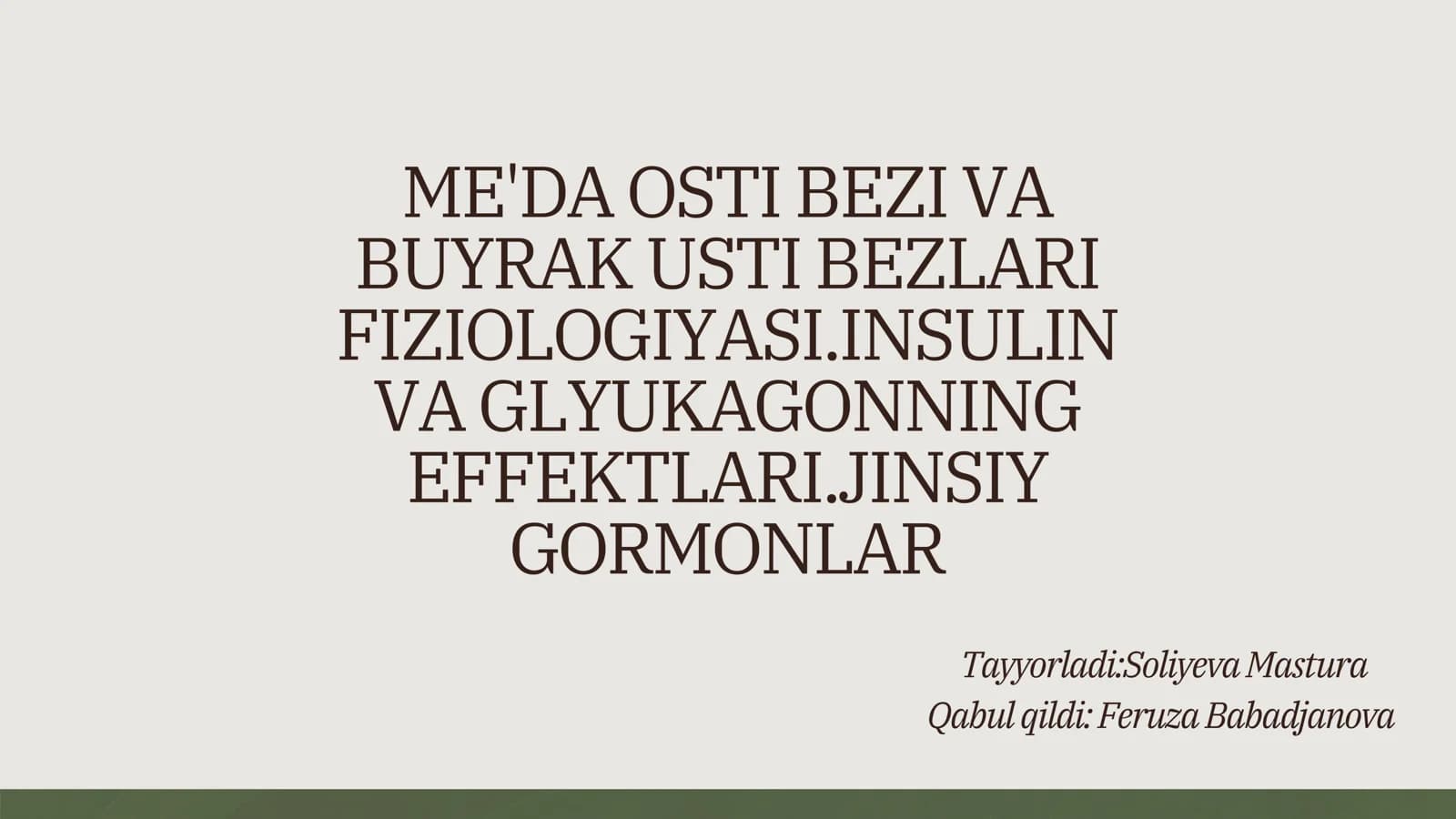 Mustaqil ish Fiziologiya normal