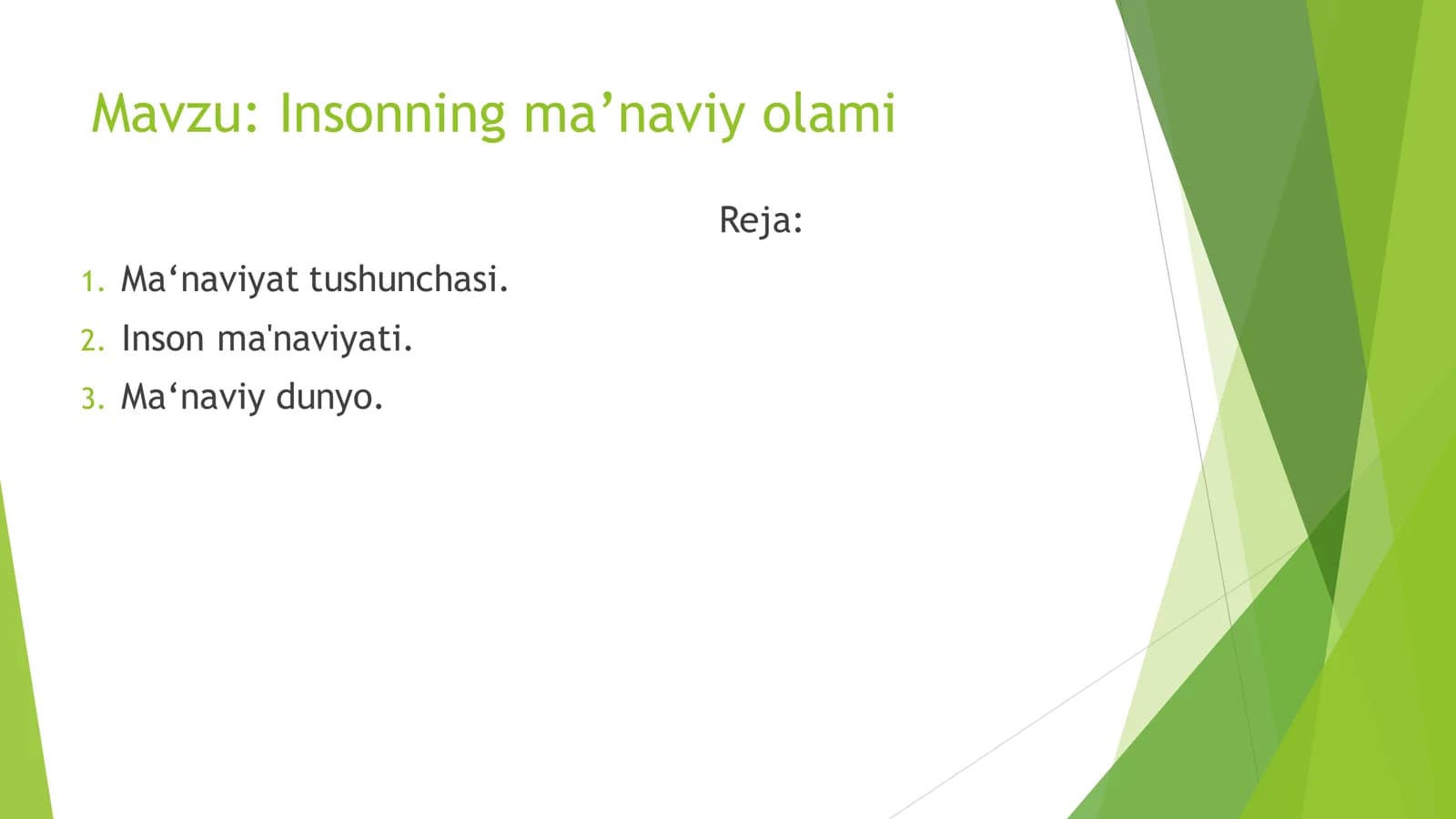Insonning ma’naviy olami
