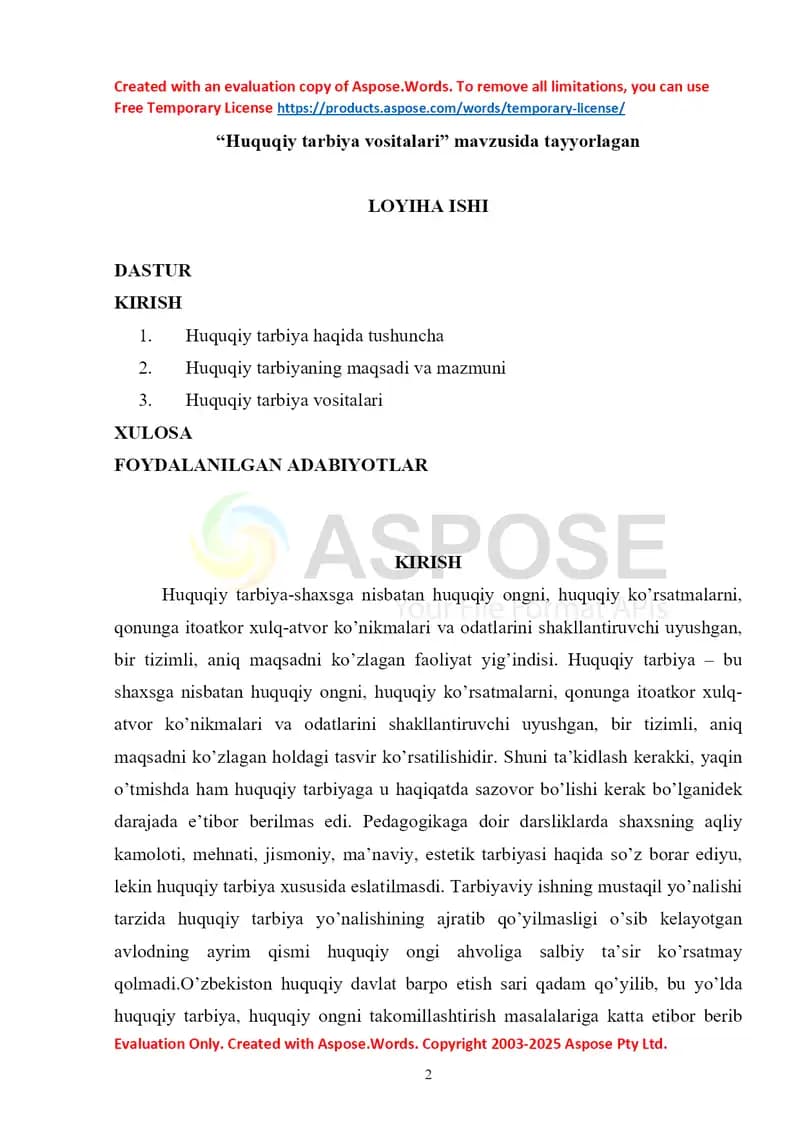 Huquqiy tarbiya vositalari