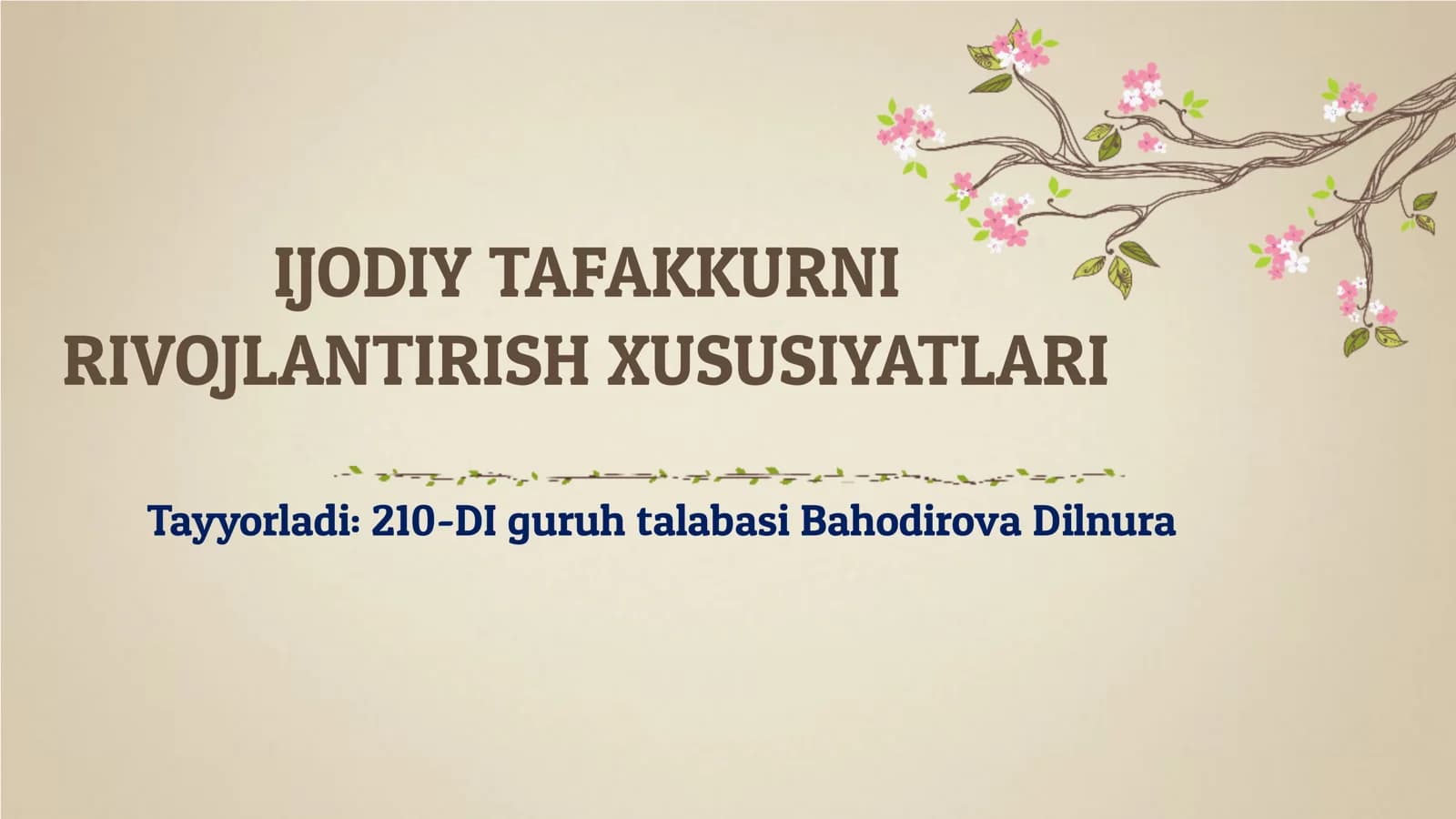IJODIY TAFAKKURNI RIVOJLANTIRISH XUSUSIYATLARI