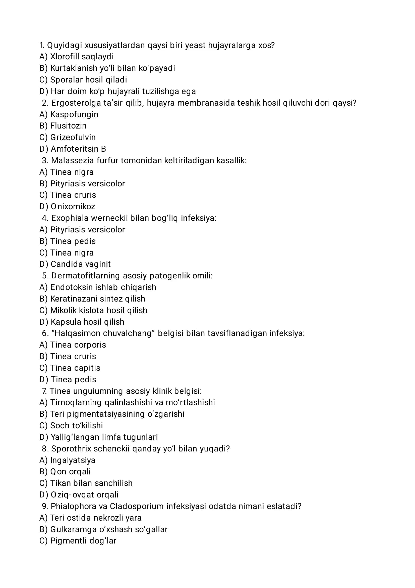 Dermatofitlarning patogenlik omili