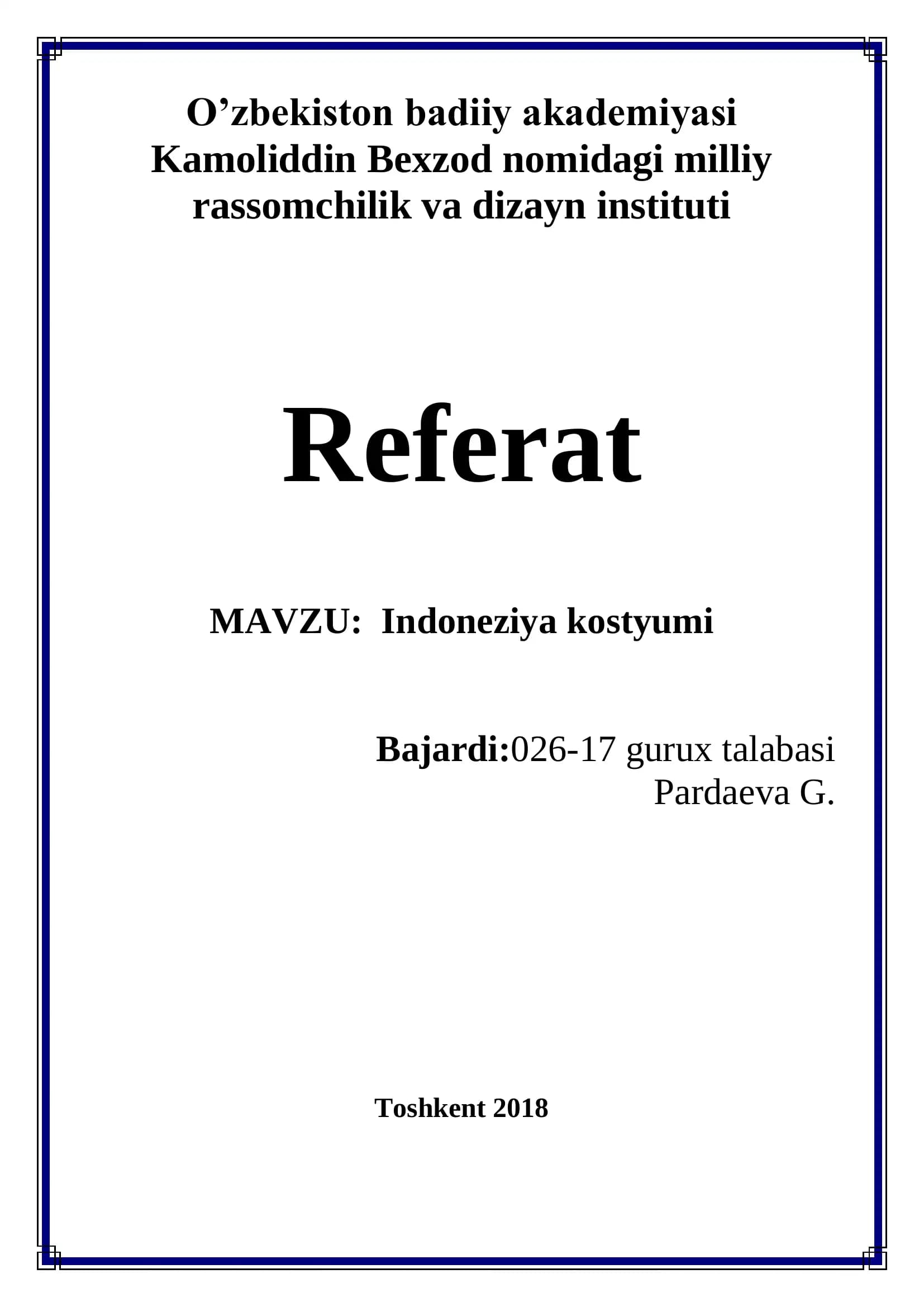 Indoneziya kostyumi