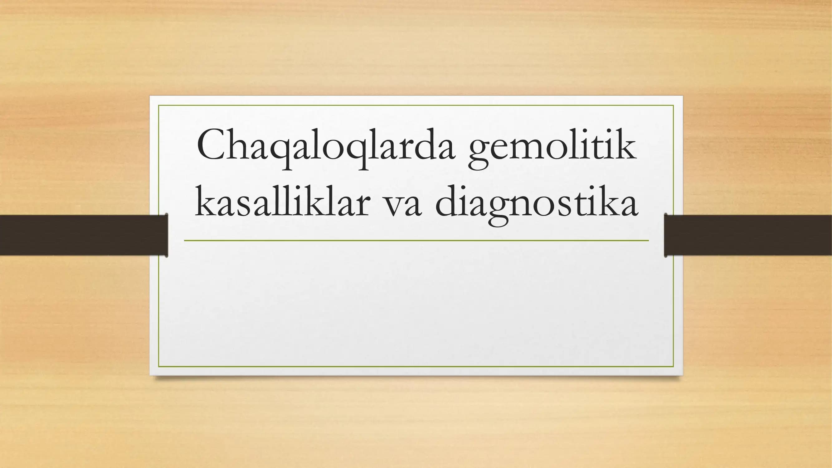 Chaqaloqlarda gemoletik kasalliklar