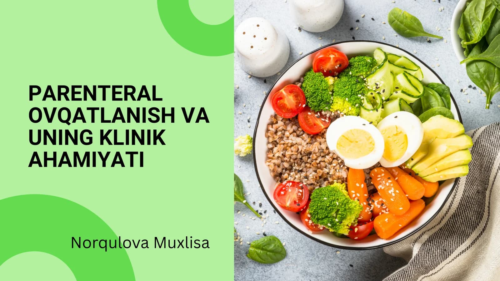 Parenteral ovqatlanish va uning klinik ahamiyati