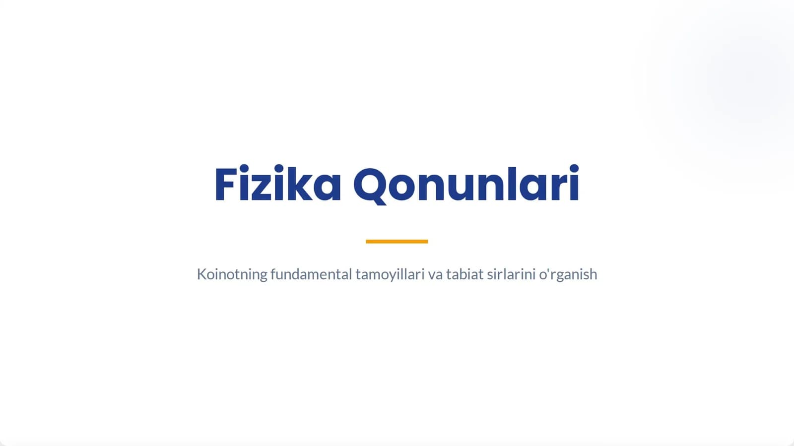 Fizika qonunlari: Koinot sirlari