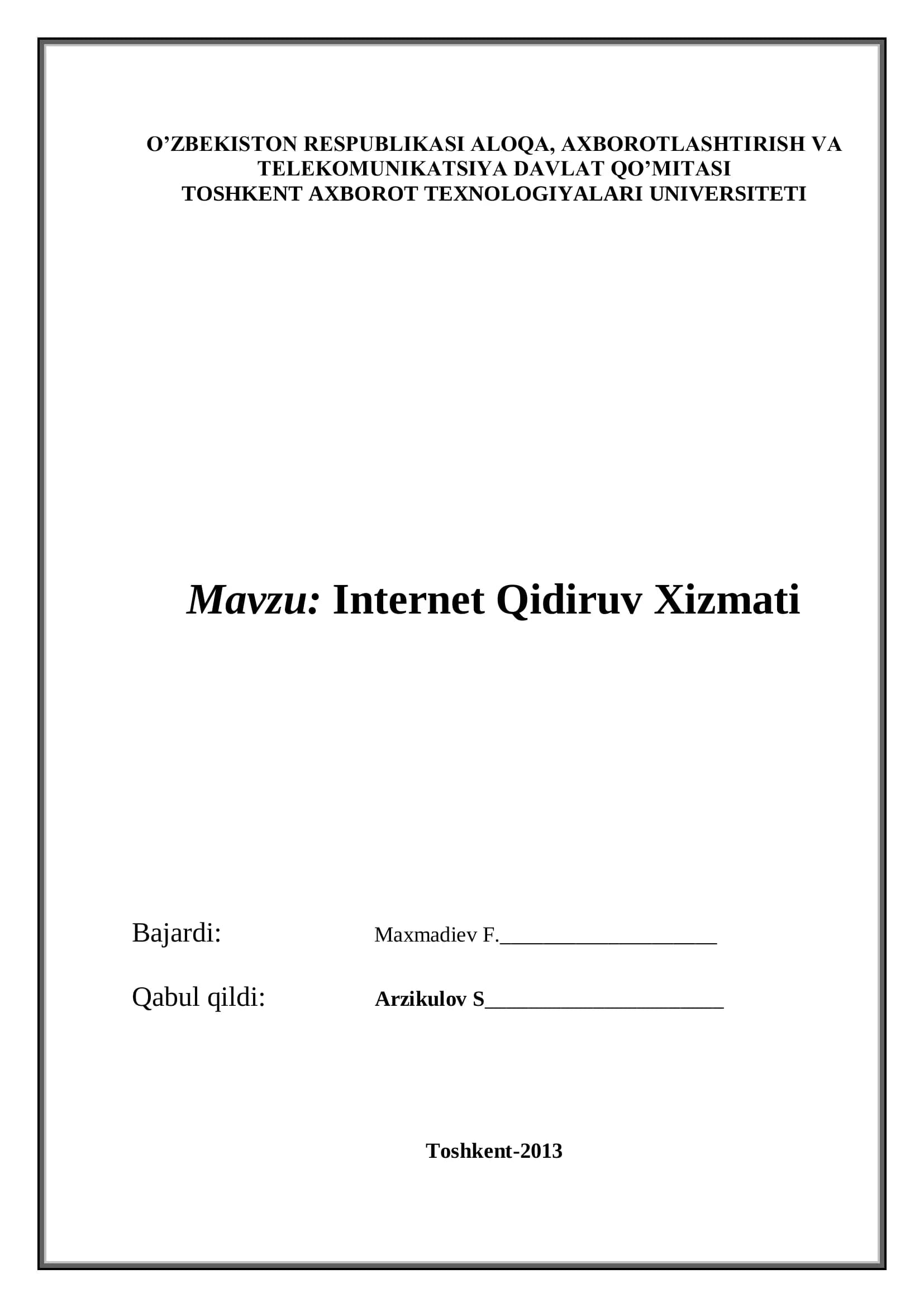 Internet Qidiruv Xizmati