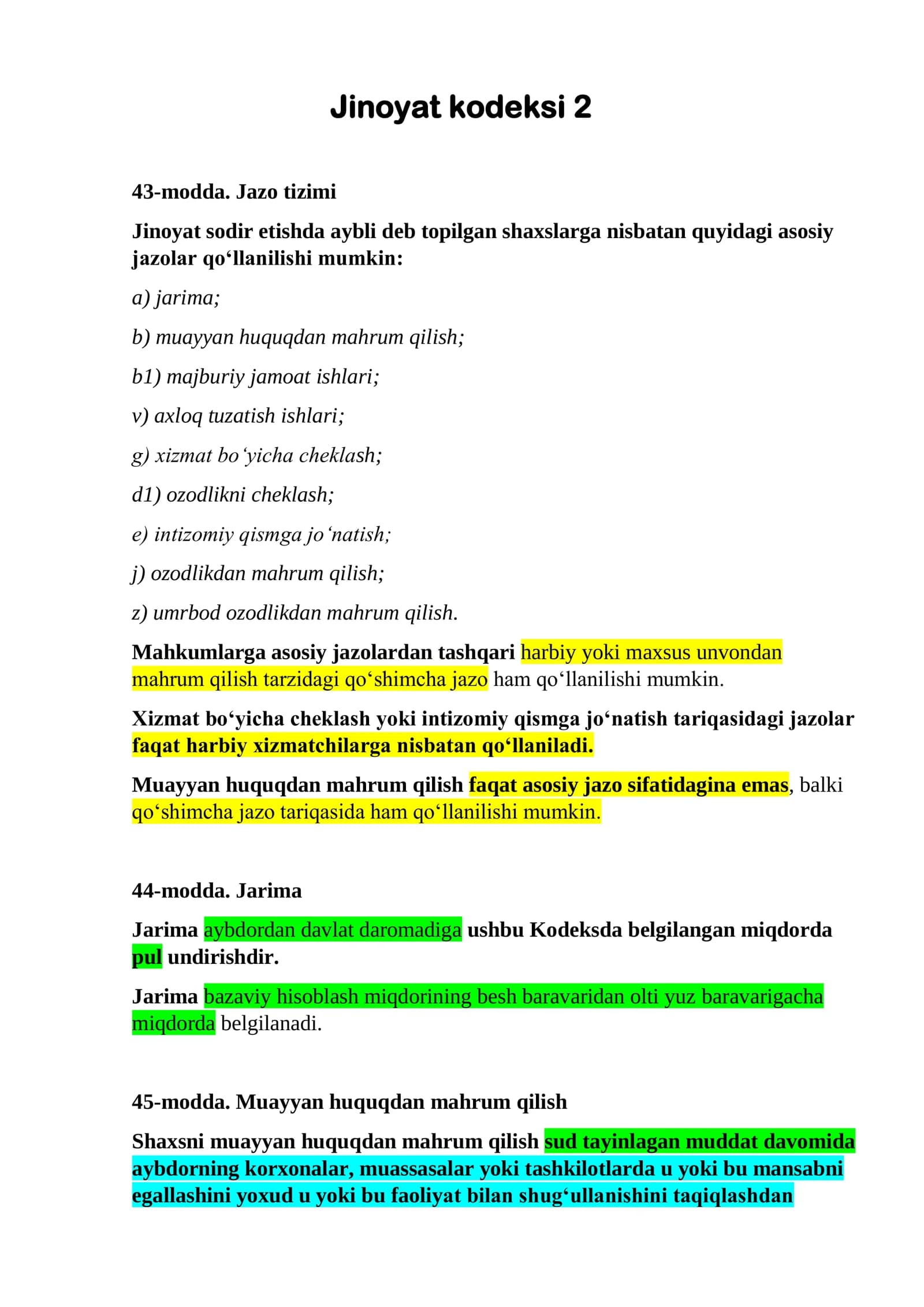 Jinoyat kodeksi 2