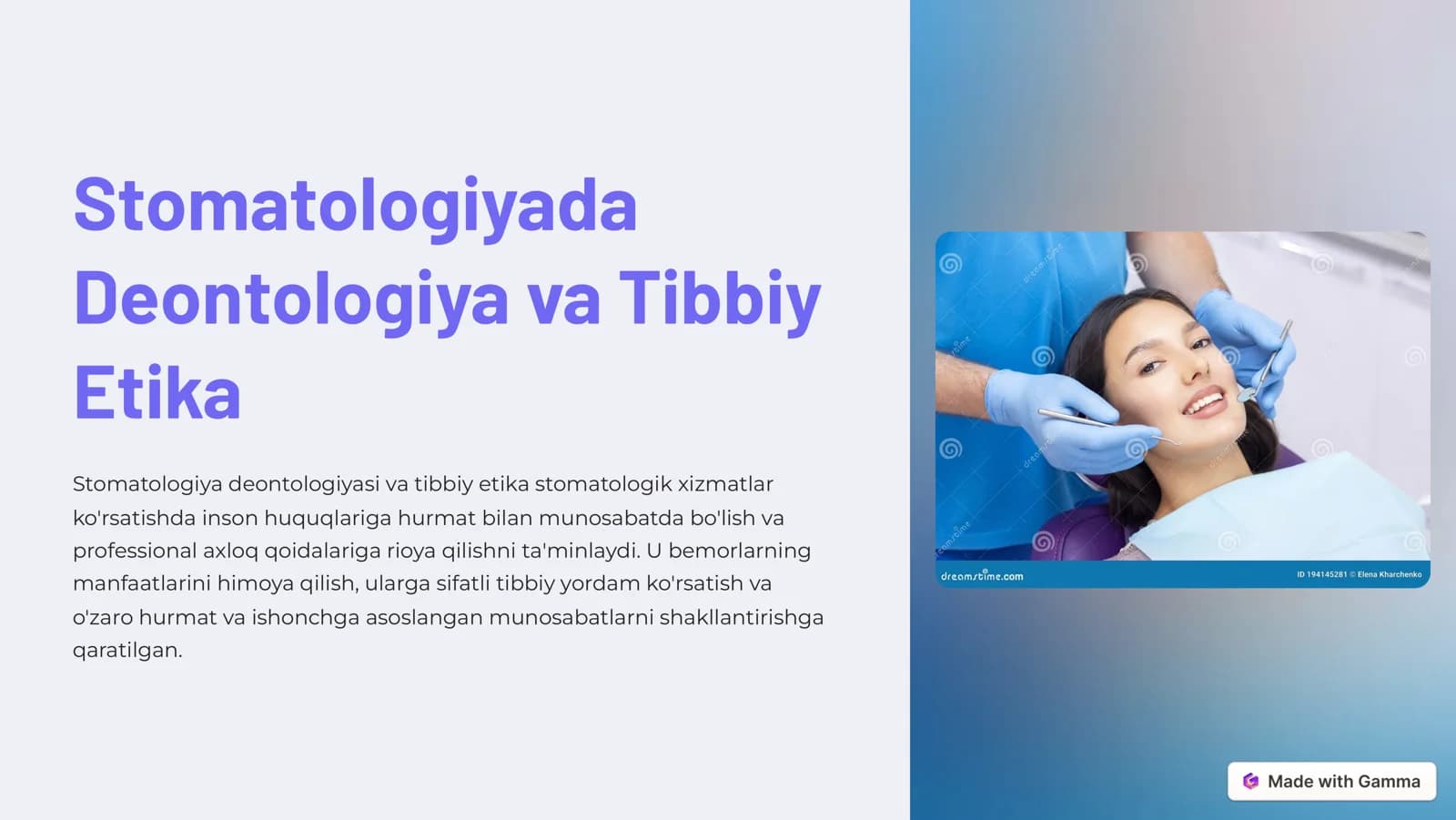 Stomatologiyada Deontologiya va Tibbiy Etika