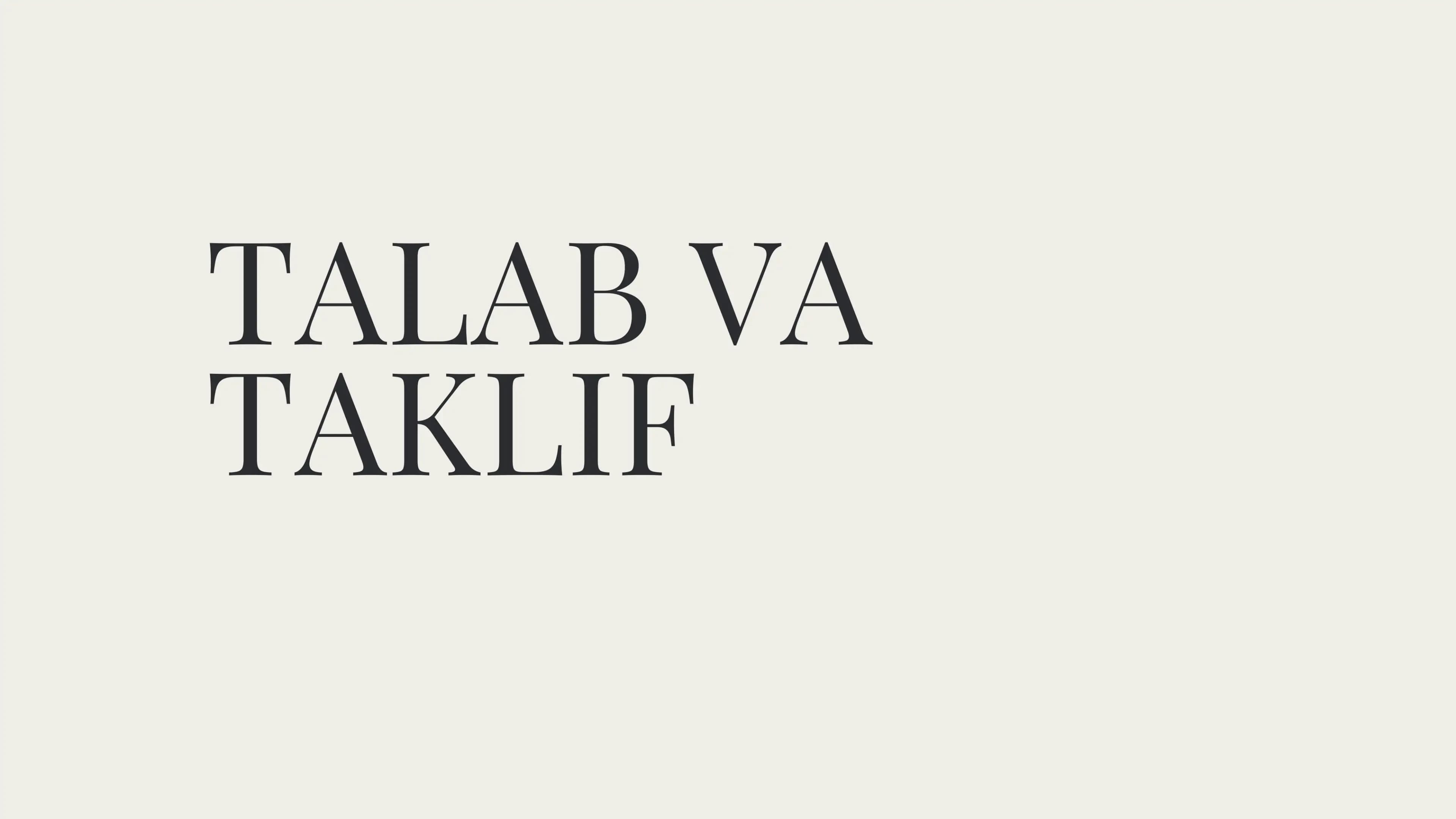 Talab va taklif