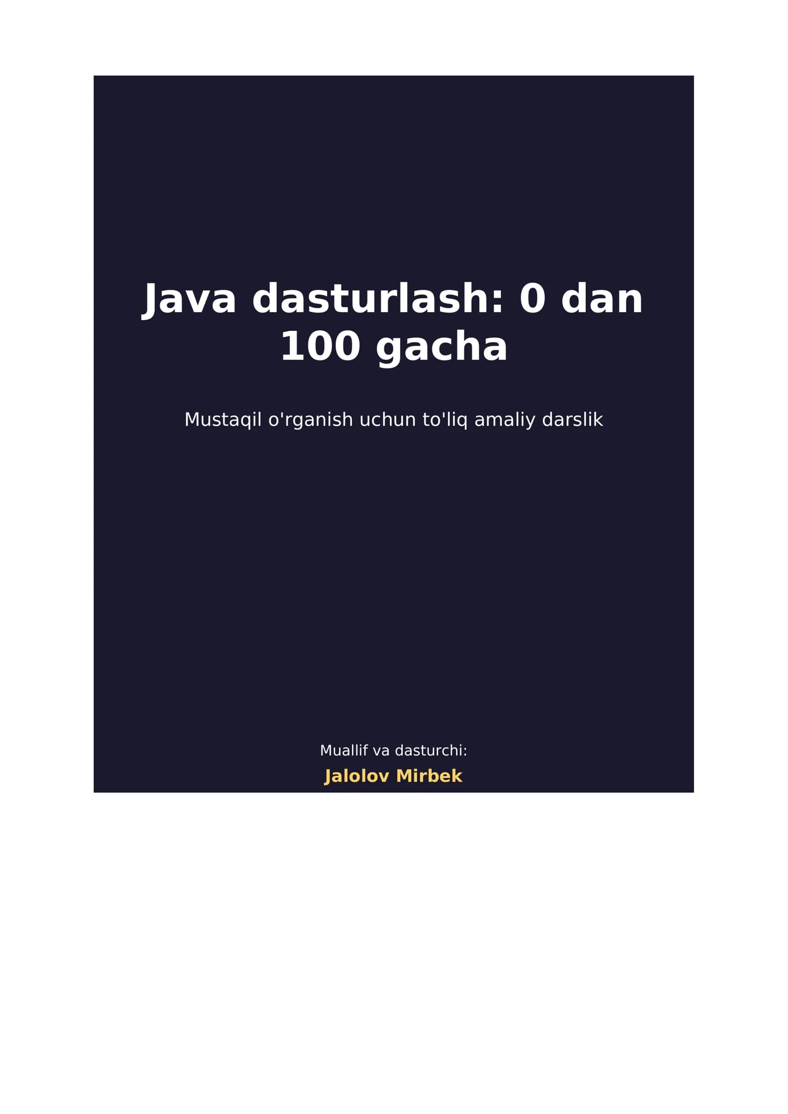 Java dasturlash