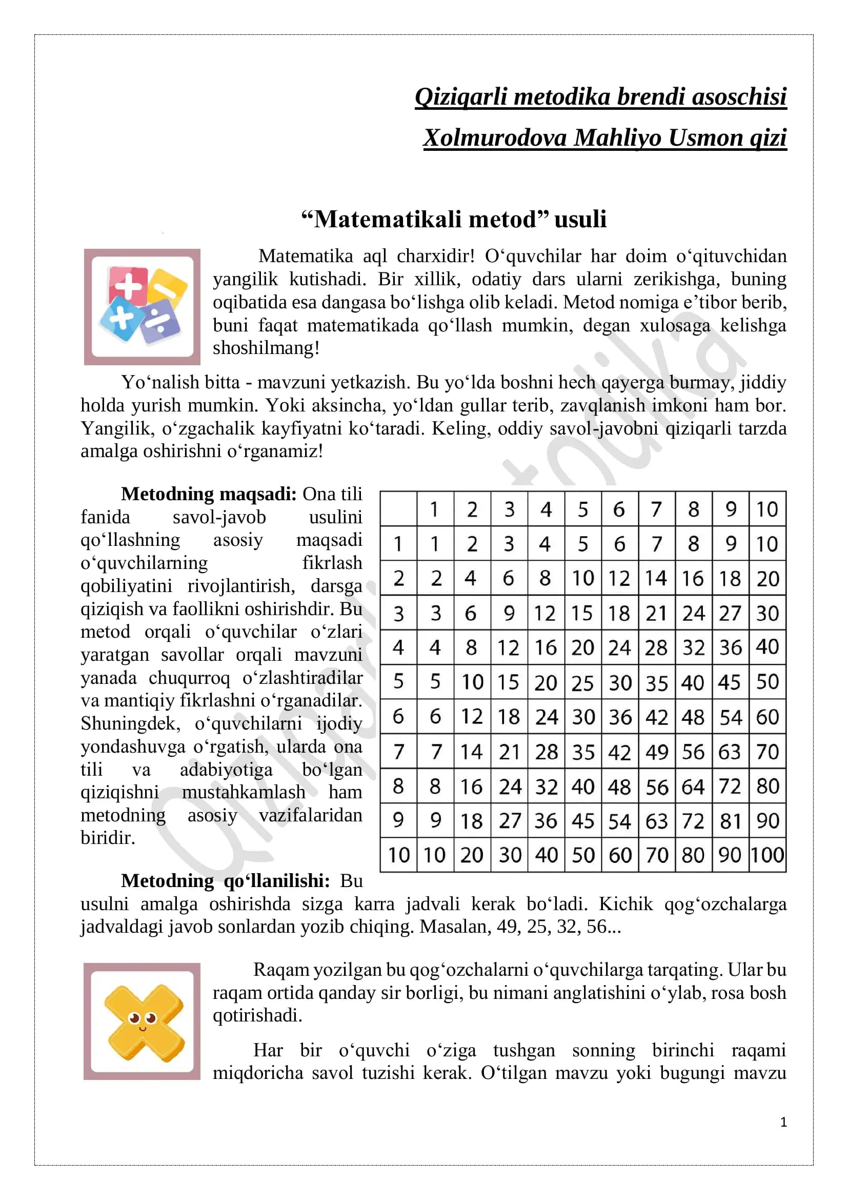Matematikali metod