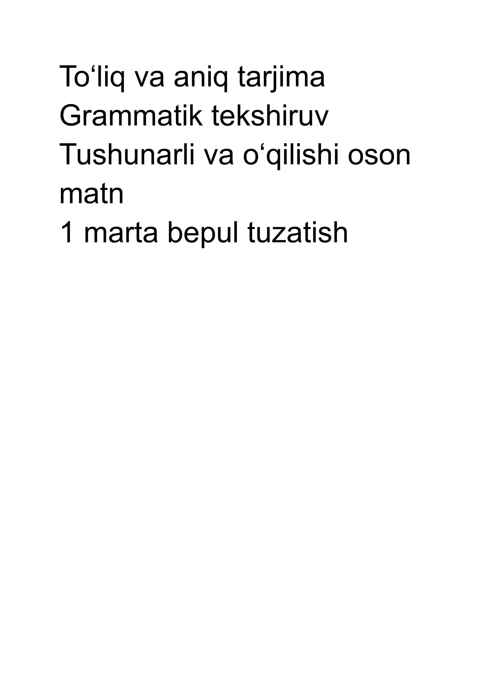 To‘liq va aniq tarjima