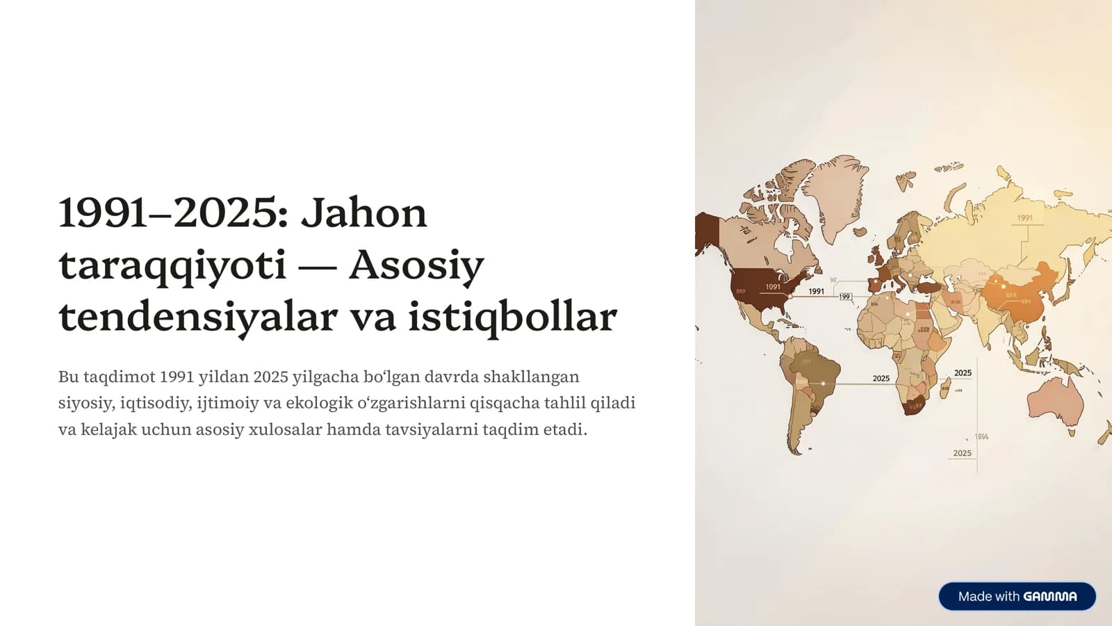 Jahon taraqqiyoti 4 Asosiy tendensiyalar va istiqbollar