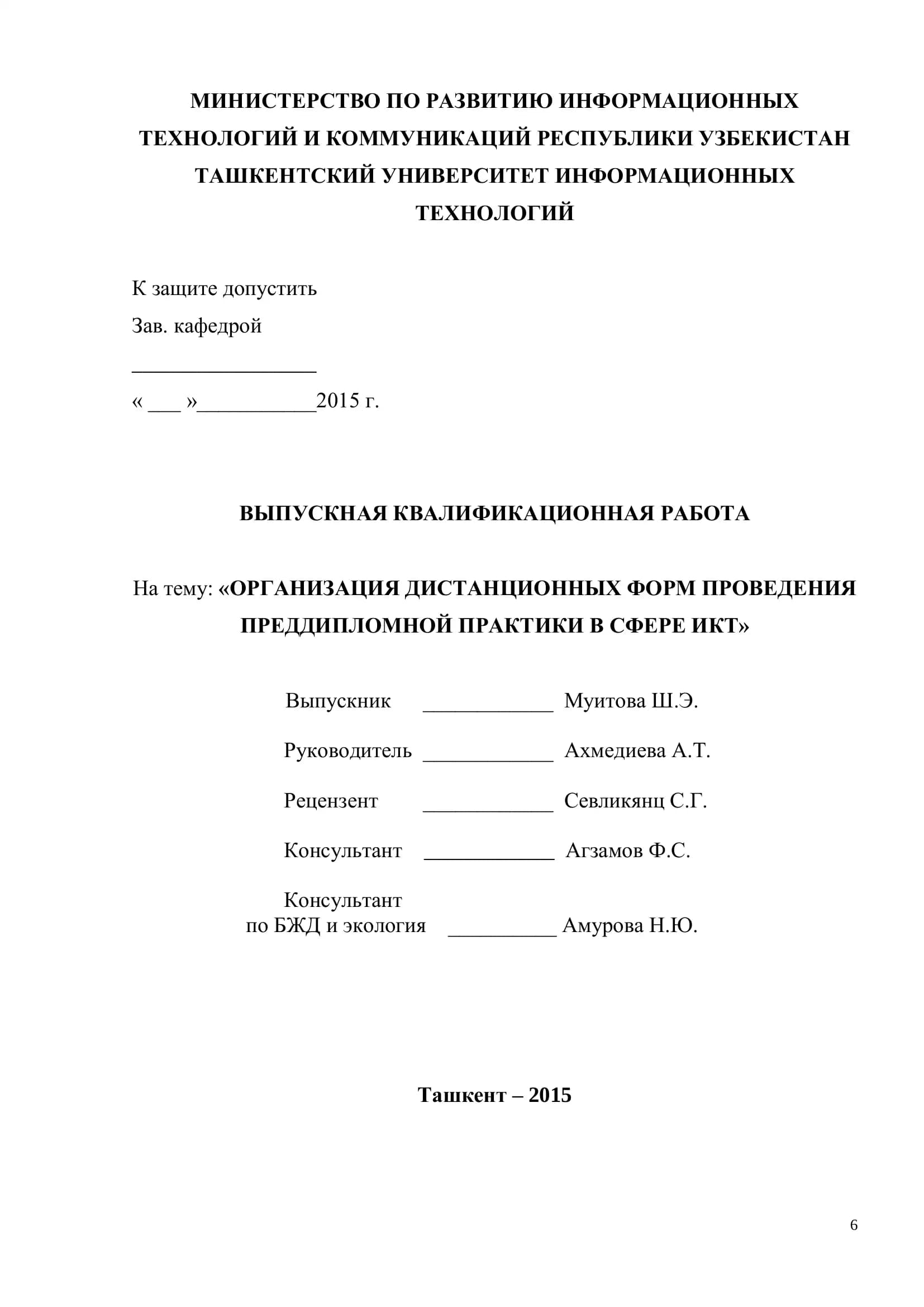 ВЫПУСКНАЯ КВАЛИФИКАЦИОННАЯ РАБОТА