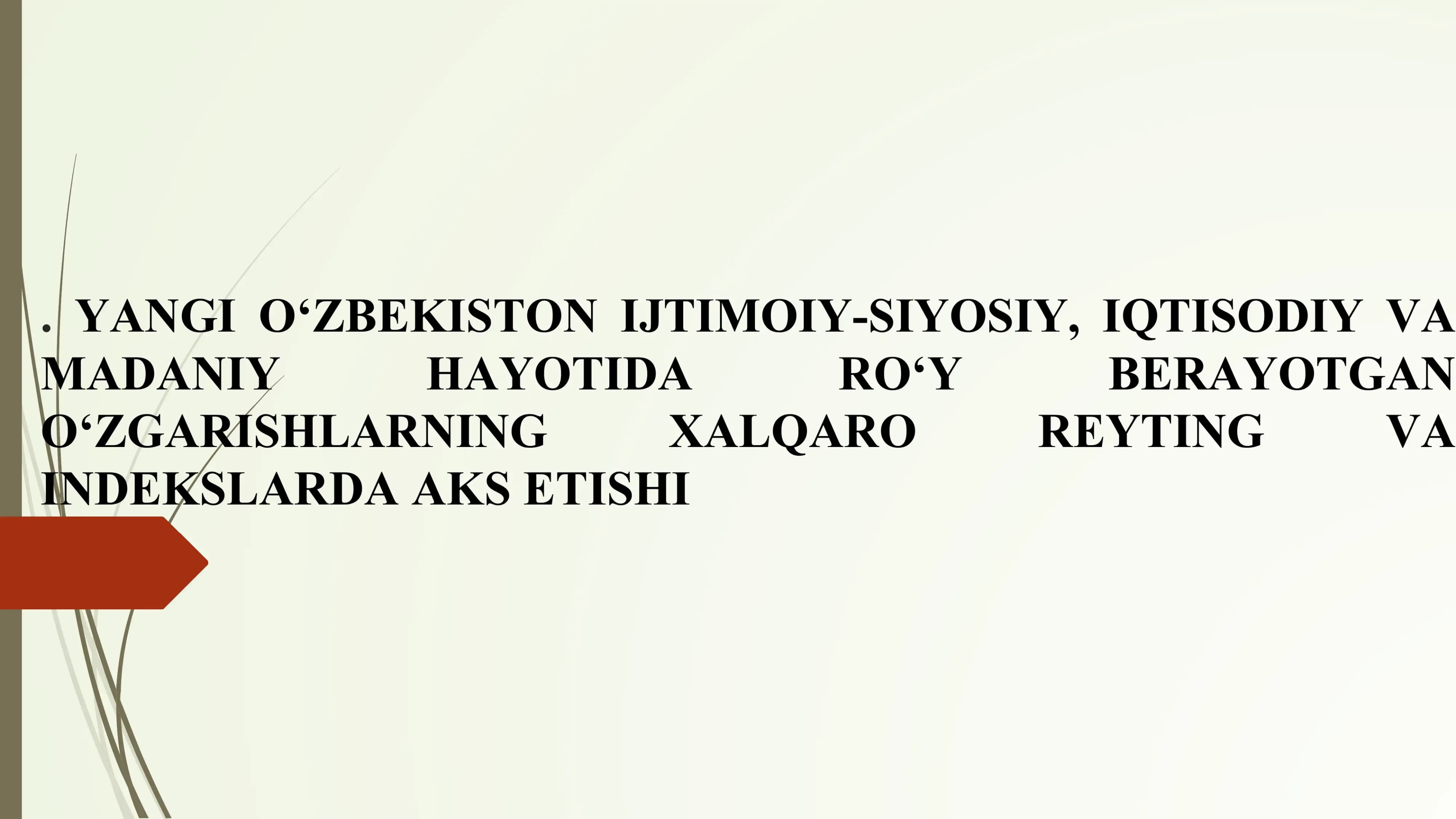 Xalqaro reyting tizimida ta'lim sohasida islohotlar