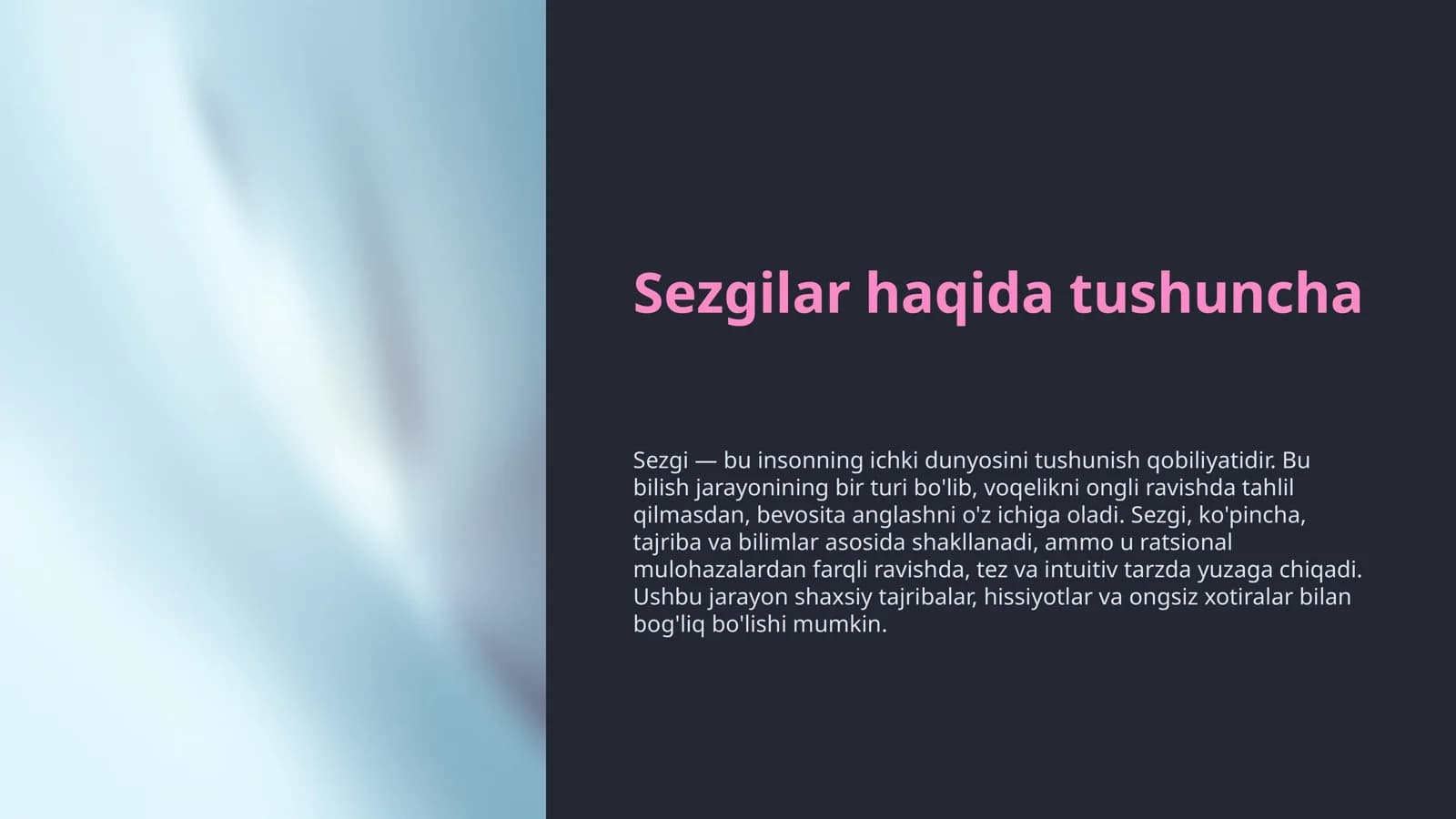 sezgilar haqida umumi tushuncha