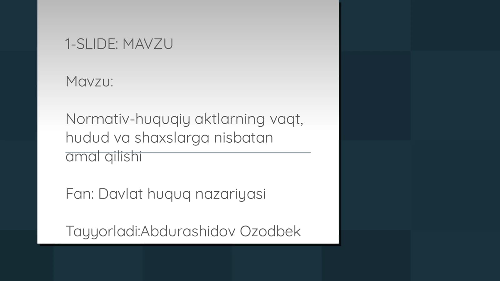 davlat huquq nazariyasi