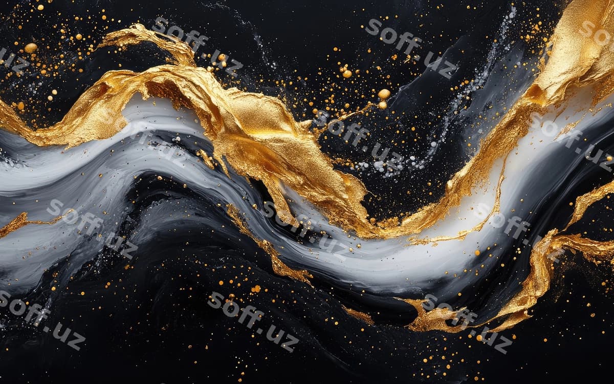 Oltin qora aylanmani oltin boya bilan bo'yash | Painting gold black swirl with gold paint