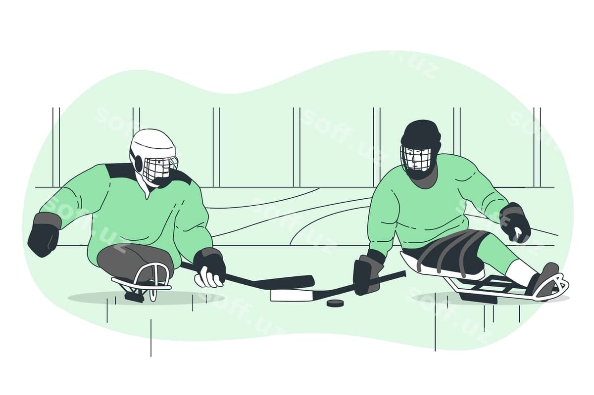 Para yuiriq kontseptsiya illustratsiyasi | Para ice hockey concept illustration