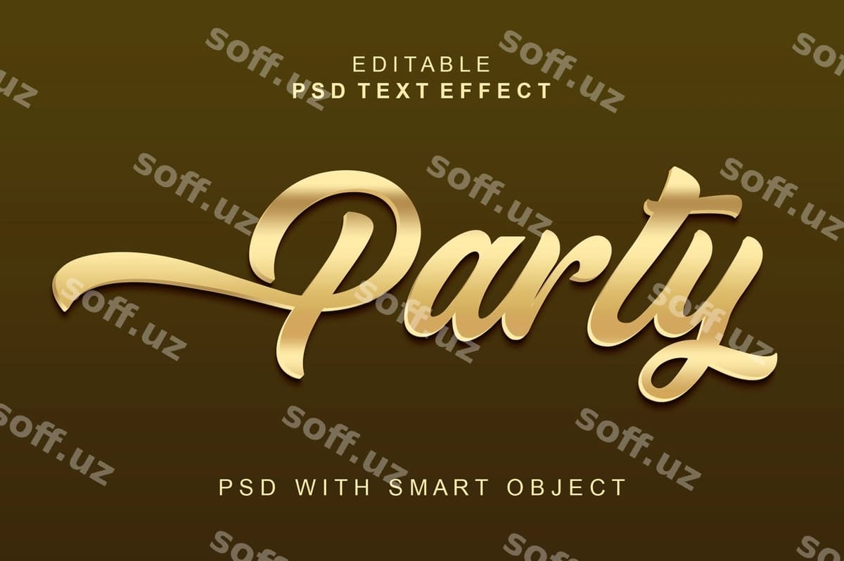 To'yga 3d matn effekti | Party 3d text effect