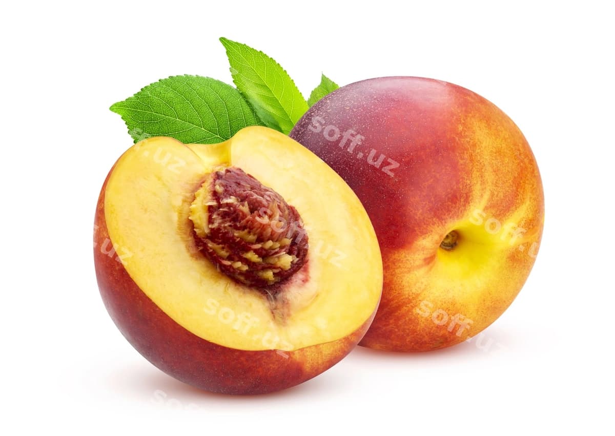Olcha yangi oq fondaa | Peach isolated white background