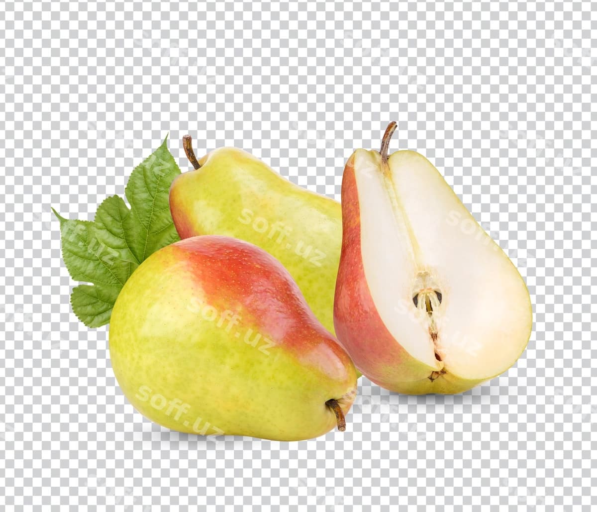 Uzumlar barglar bilan ajratilgan | Pears with leaves isolated
