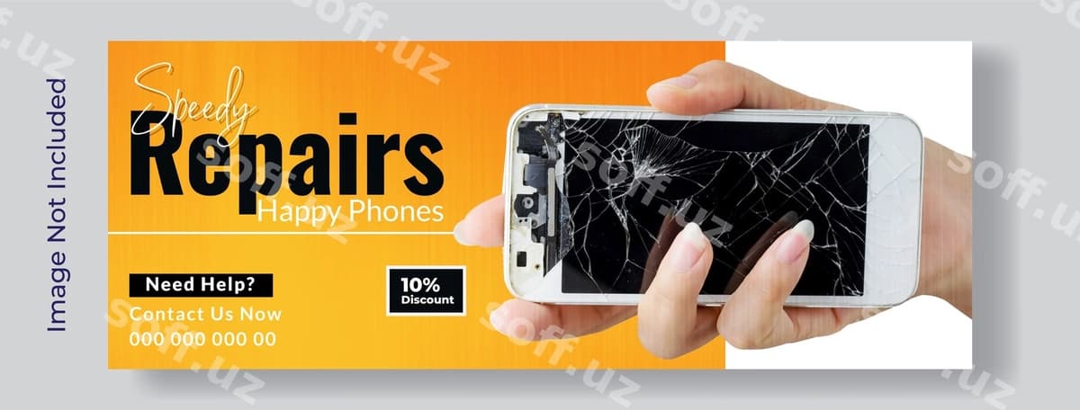Telefon ta'mir baner reklamasi | Phone repair banner ad